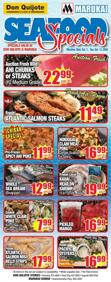 Seafood Flyer Wed, Oct 7, 2026 - Tue, Oct 13, 2026