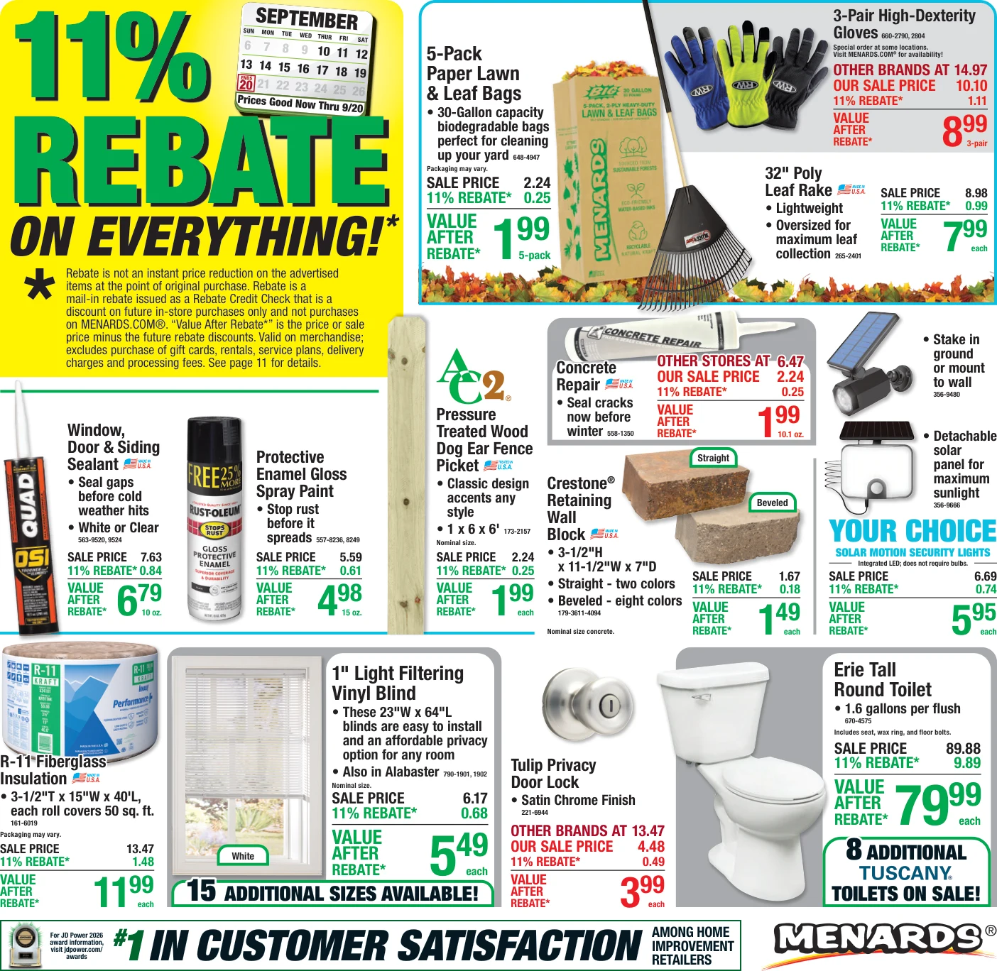 Menards 11% Rebate* Sale - Page 1