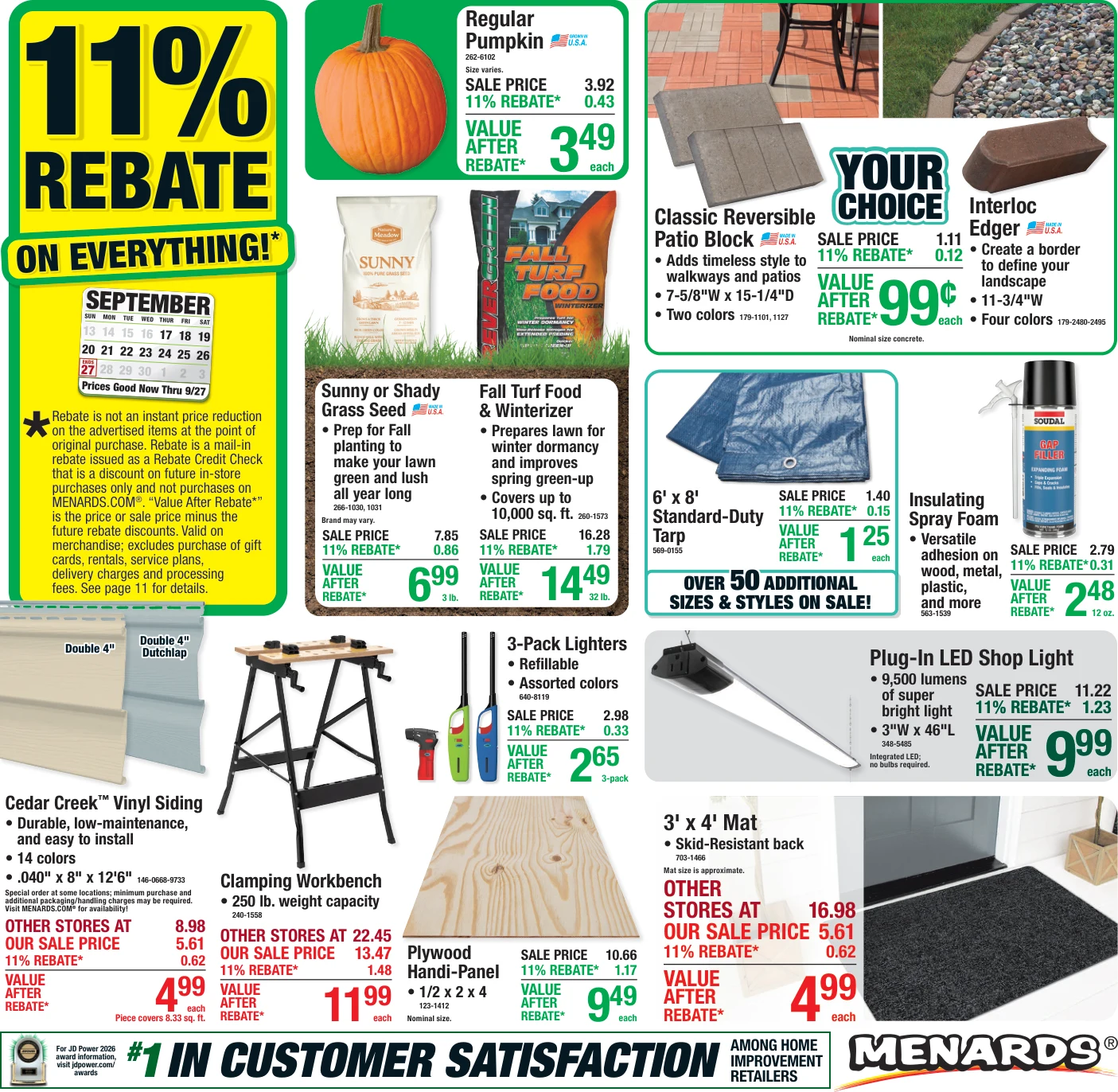 Menards 11% Rebate* Sale - Page 1