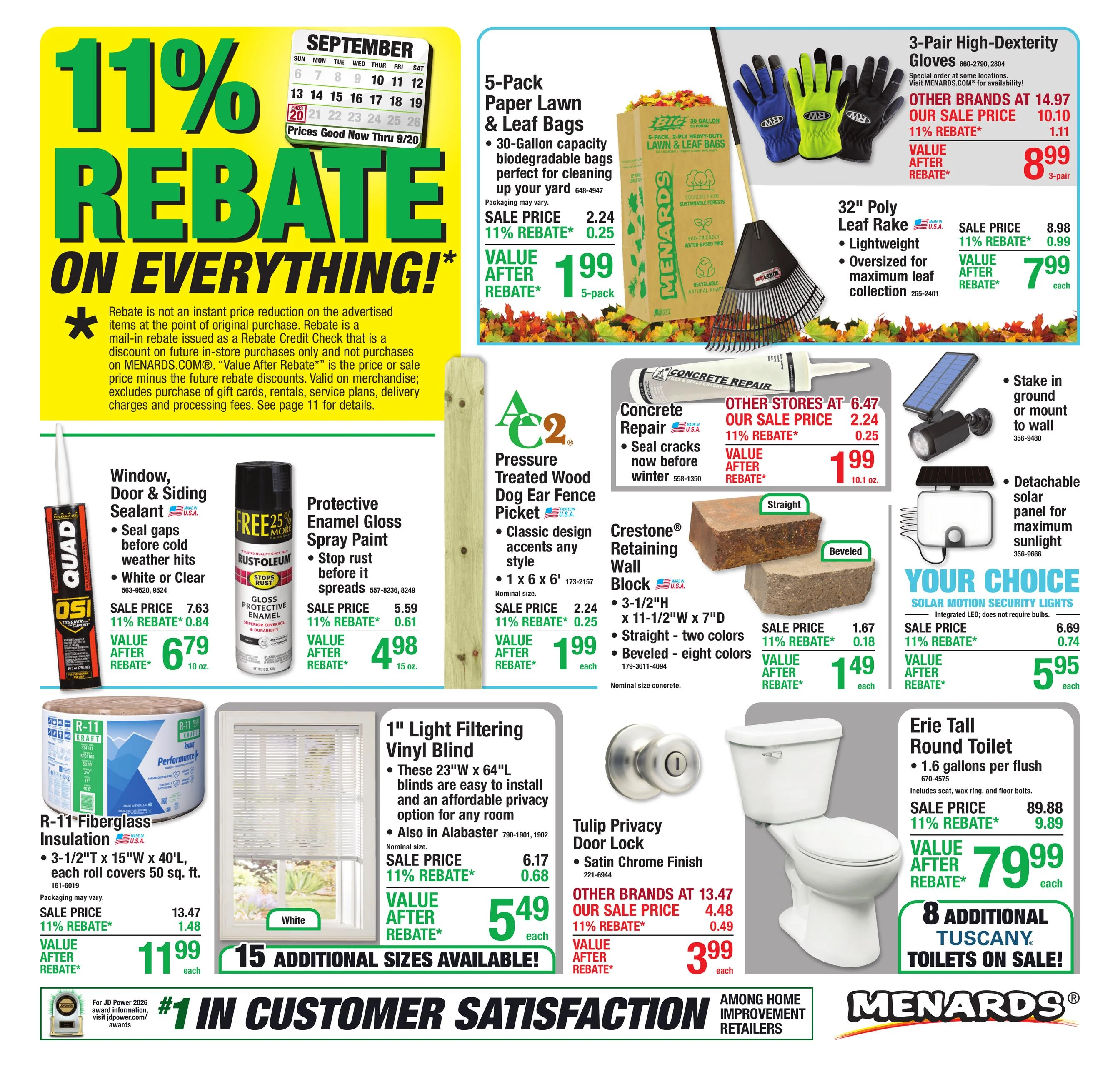 Menards 11% Rebate* Sale - Page 1
