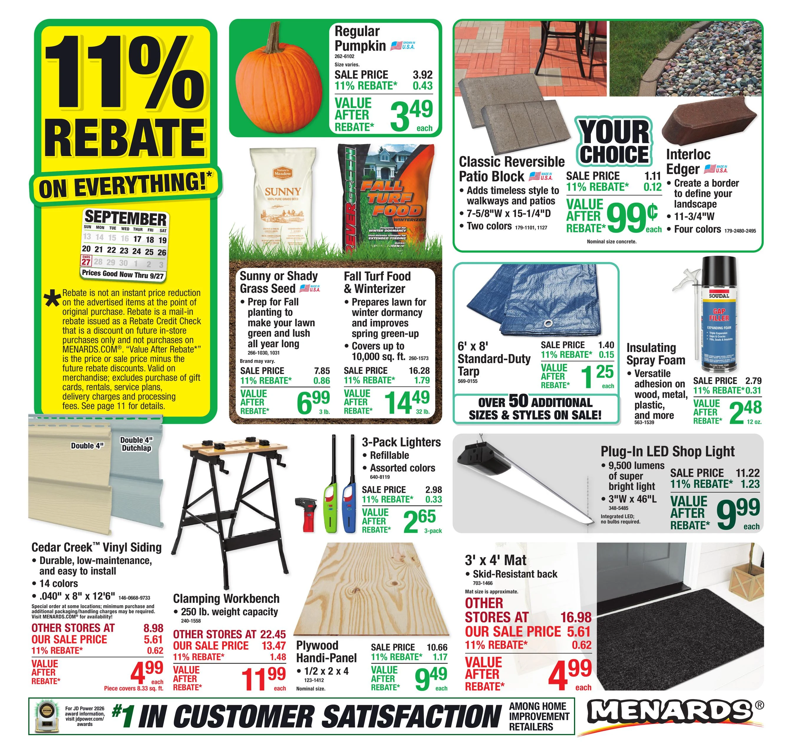 Menards 11% Rebate* Sale - Page 1