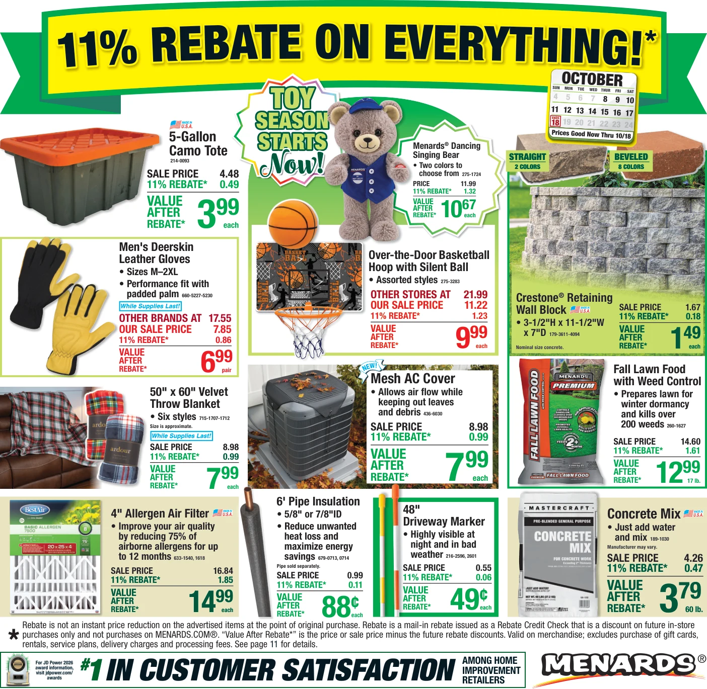 Menards 11% Rebate* Sale - Page 1
