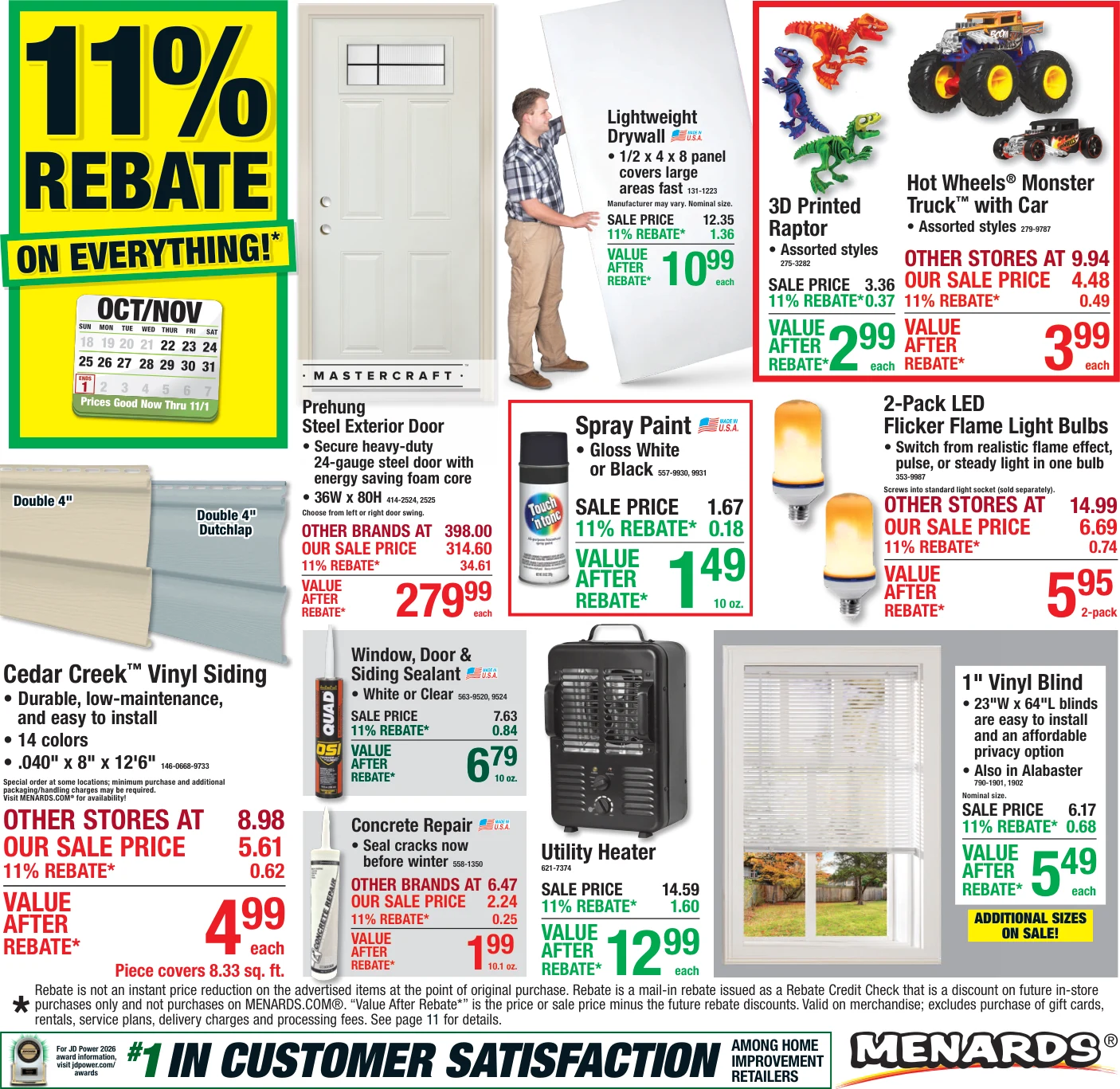 Menards 11% Rebate* Sale - Page 1