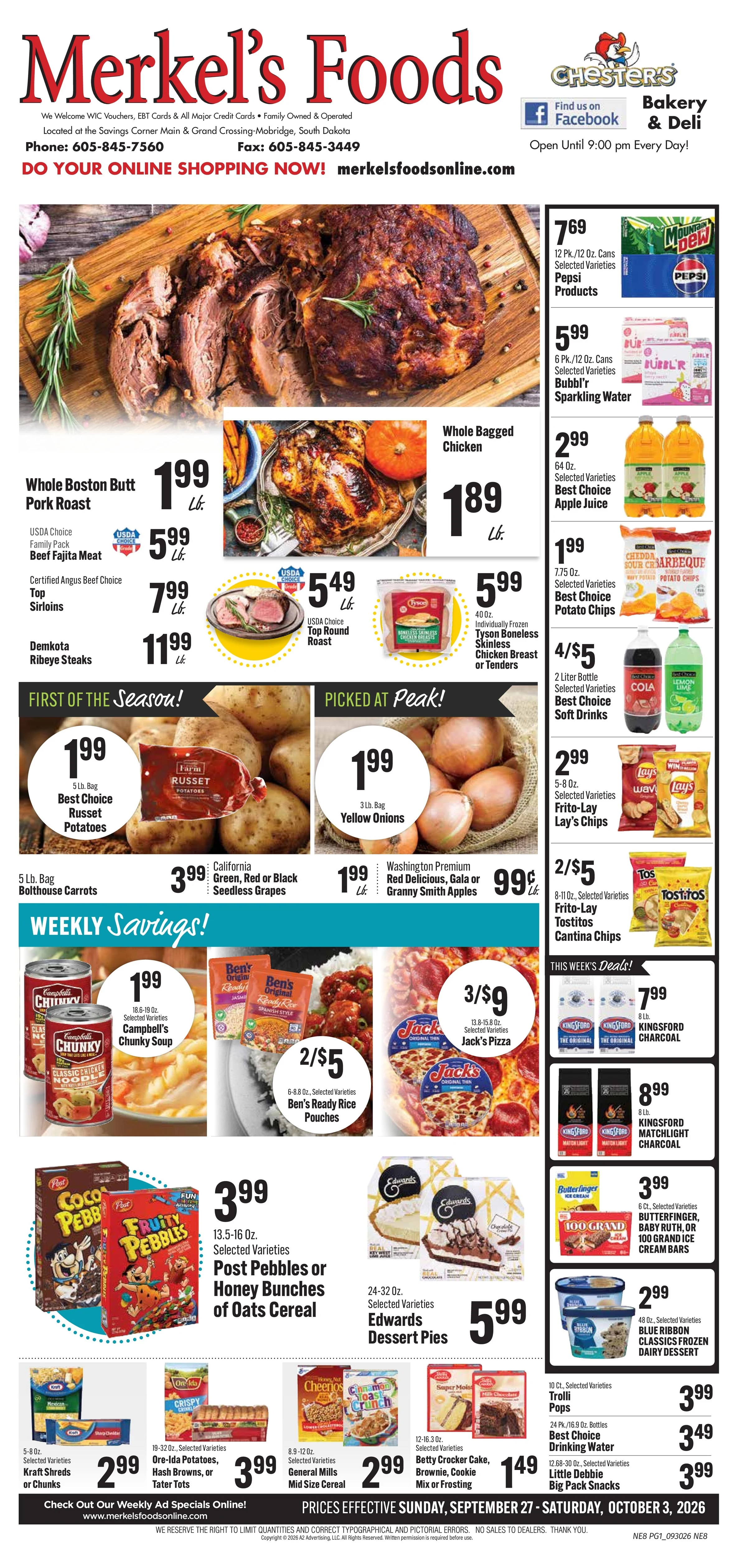 Merkel's Foods Sep 27-Oct 3 - Page 1