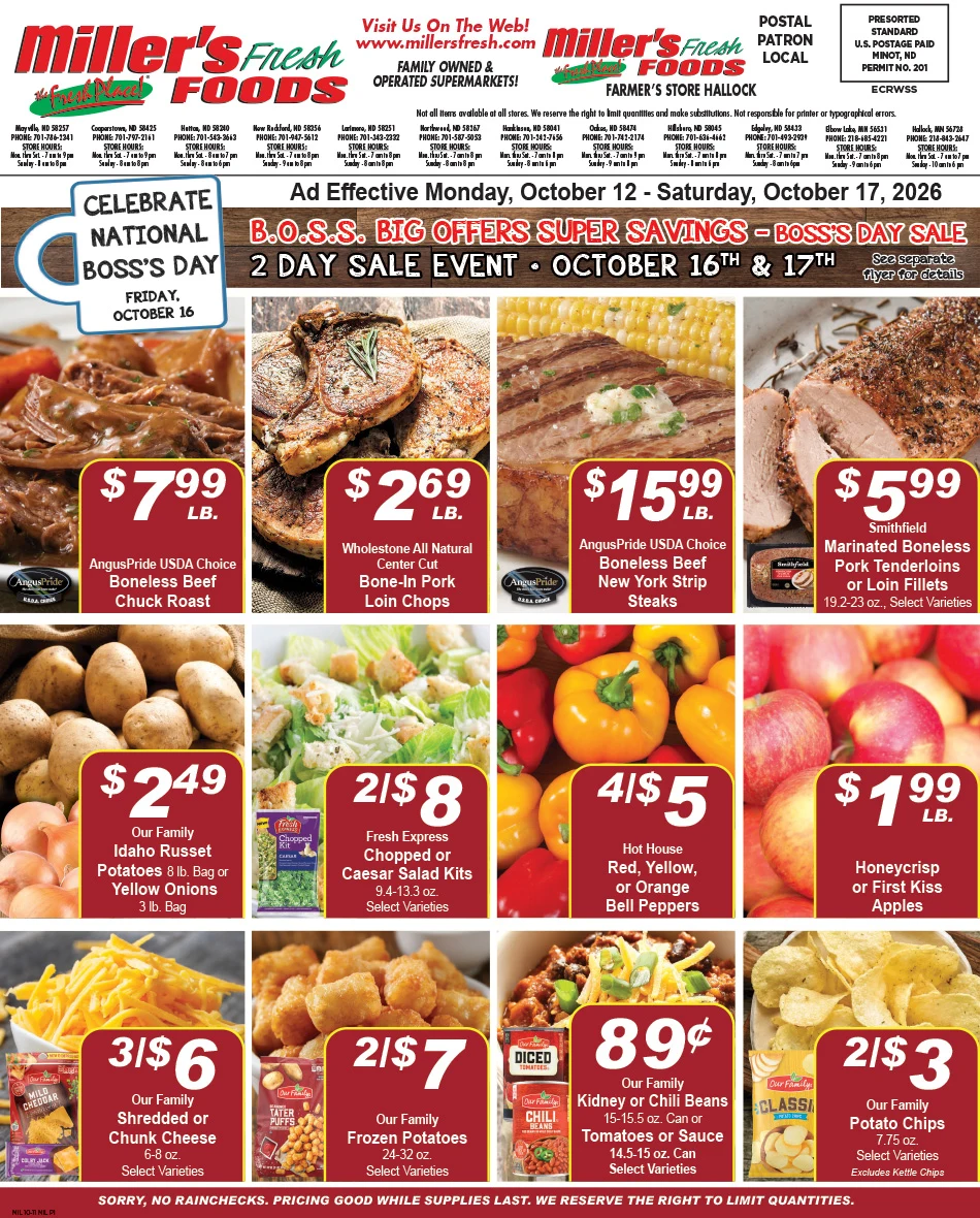 Miller's Fresh Foods - Hallock Weekly Specials - Page 1