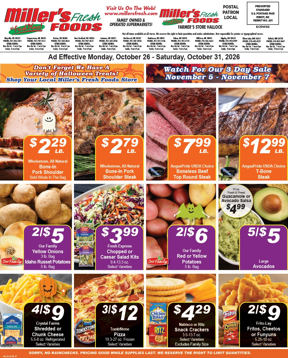 Miller's Fresh Foods - Hallock Weekly Specials - Page 1