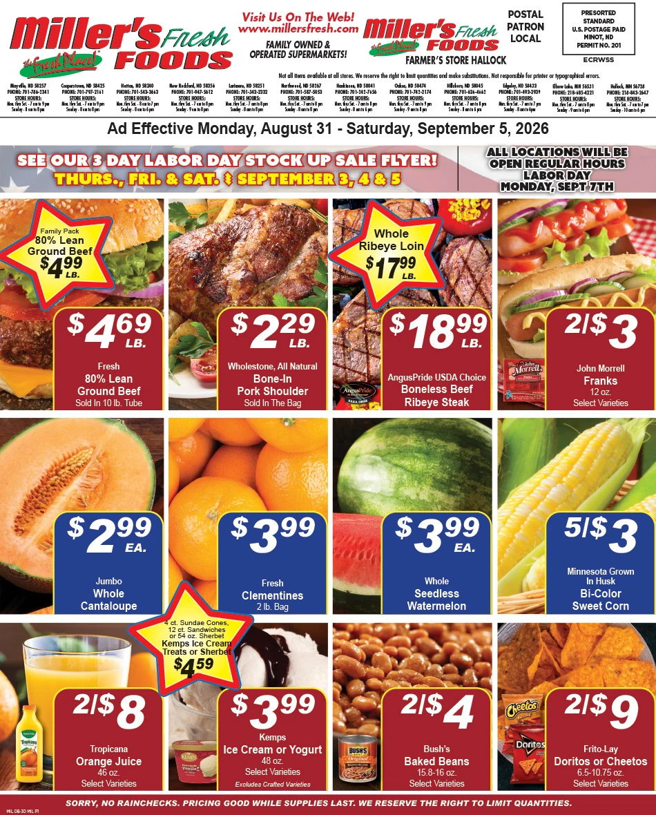 Miller's Fresh Foods - Zone 1 Weekly Specials - Page 1