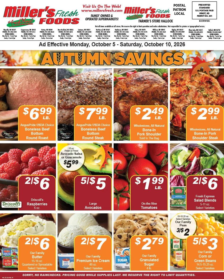 Miller's Fresh Foods - Zone 1 Miller's Fresh Foods - Zone 1 - Page 1