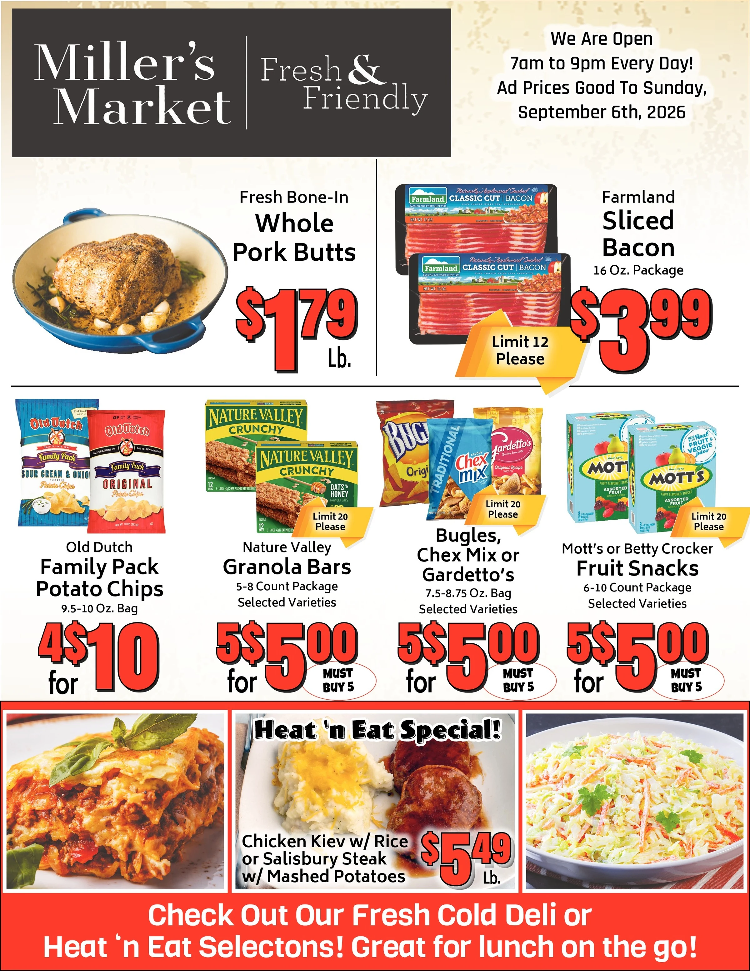 Miller's Market Weekly Ad - Page 1