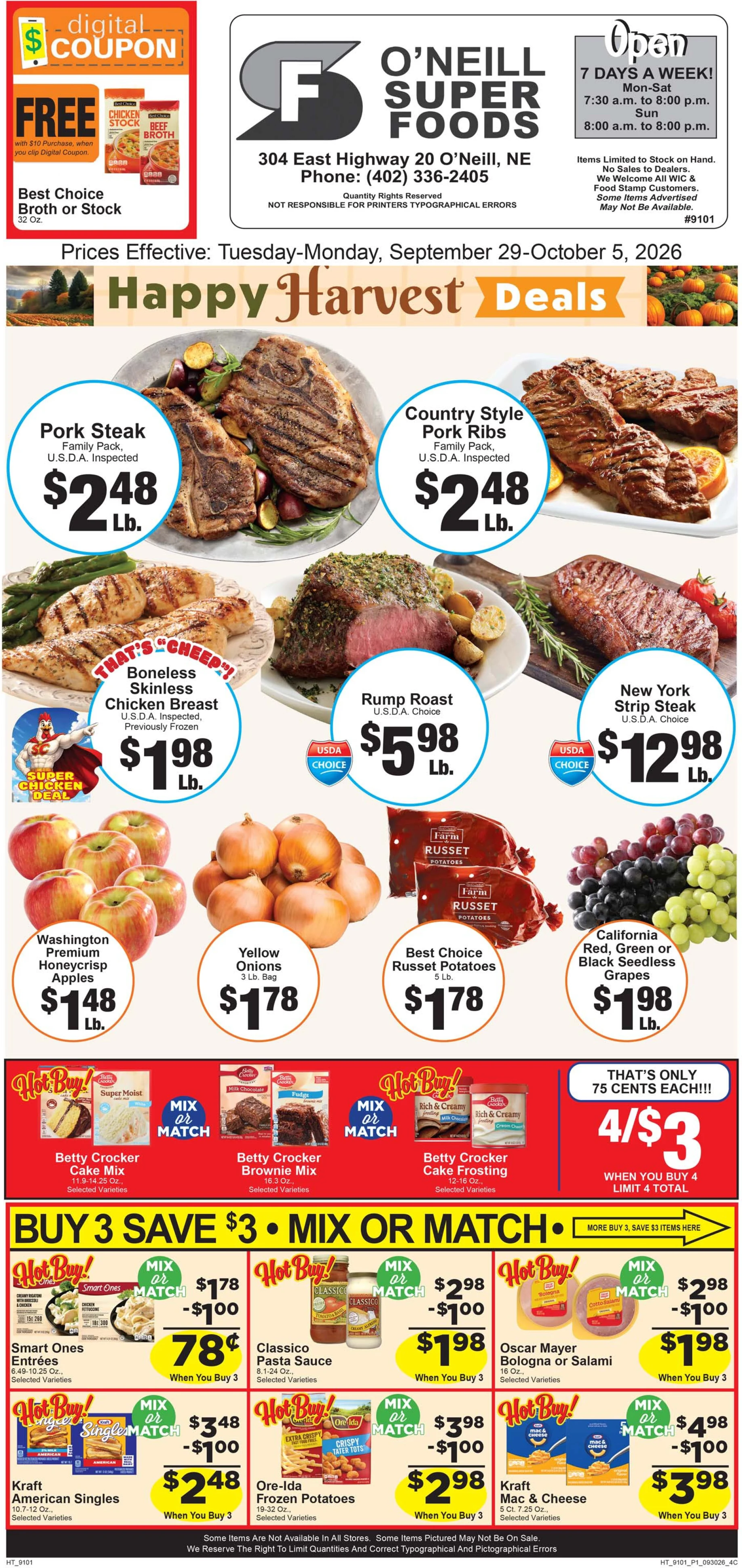 O'Neill Super Foods Current Ad - Page 1