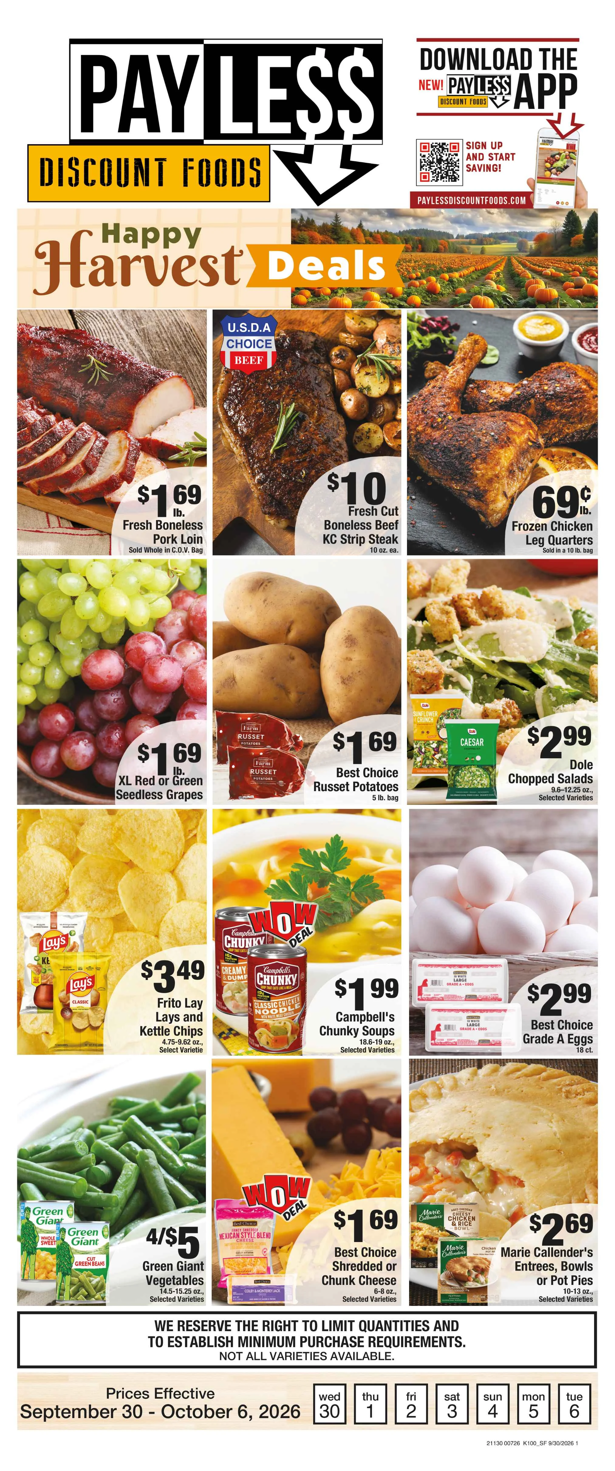 Payless Discount Foods Payless Sept 30 - Oct 6, 2026 - Page 1