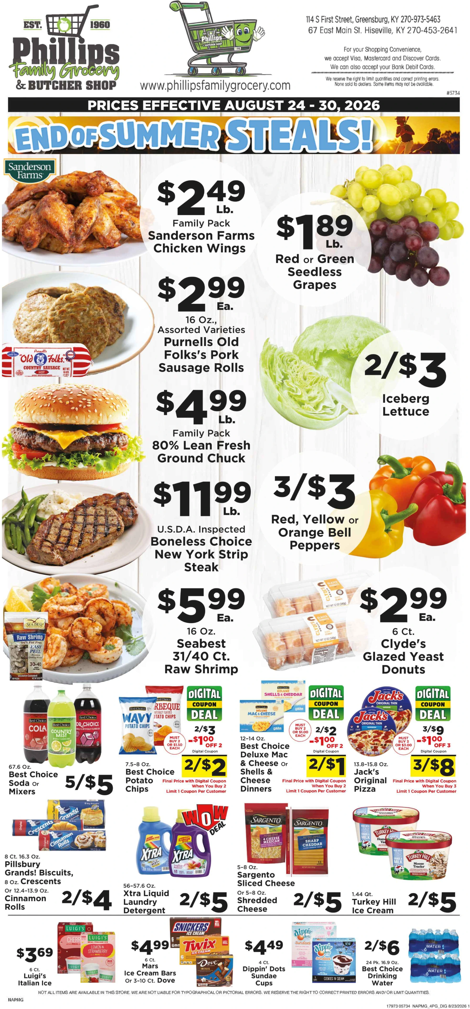 Phillips Family Grocery Hiseville Current Ad - Page 1