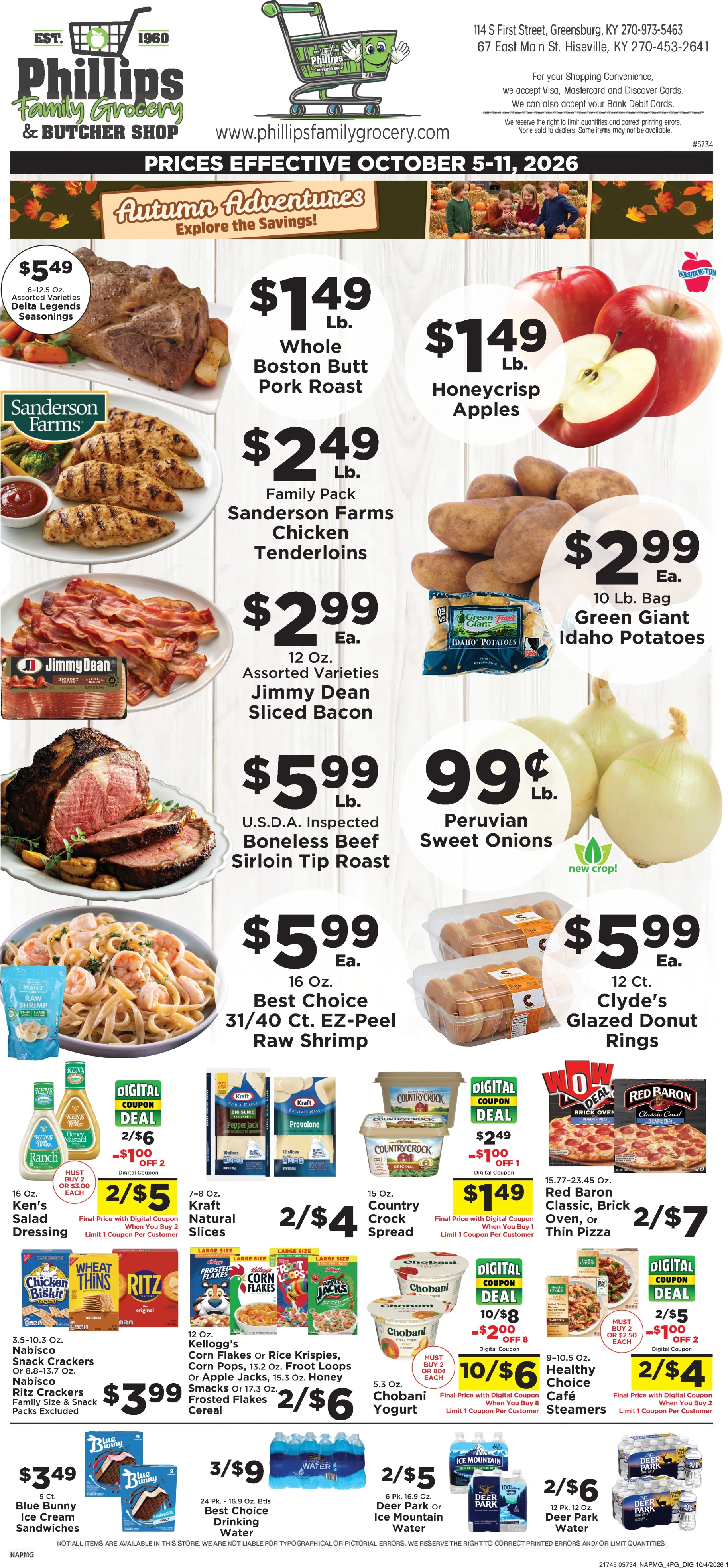 Phillips Family Grocery Hiseville Current Ad - Page 1