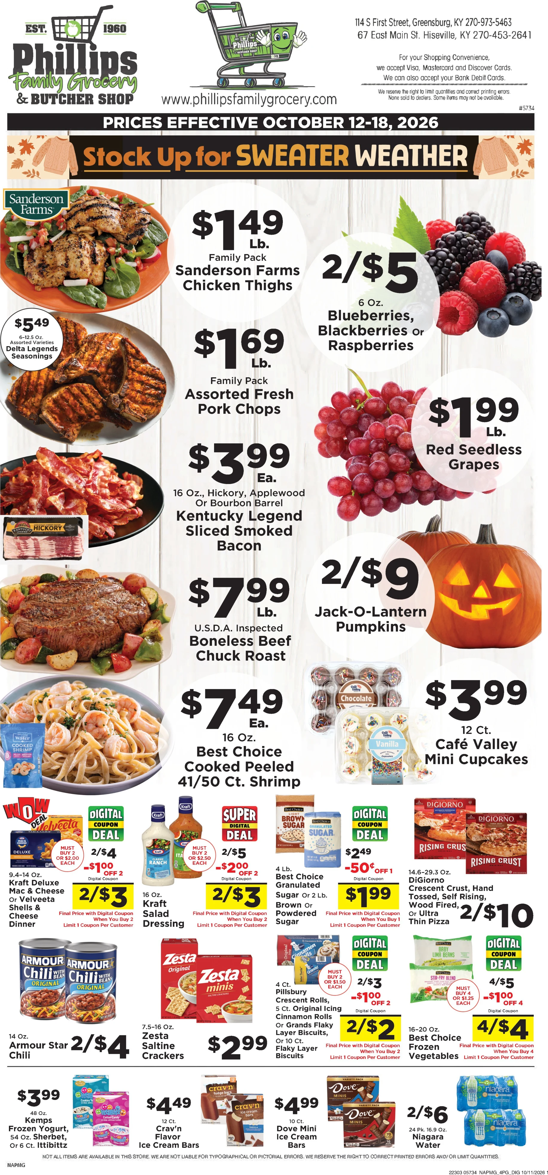 Phillips Family Grocery Hiseville Current Ad - Page 1