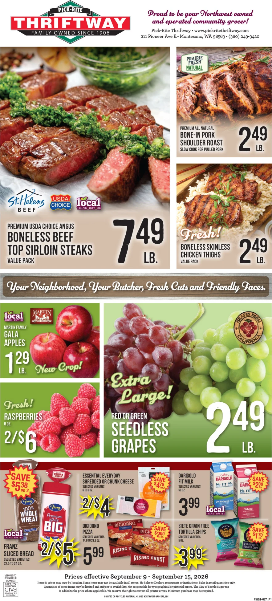 Pick Rite Thriftway Pick Rite Thriftway Weekly Ad - Page 1