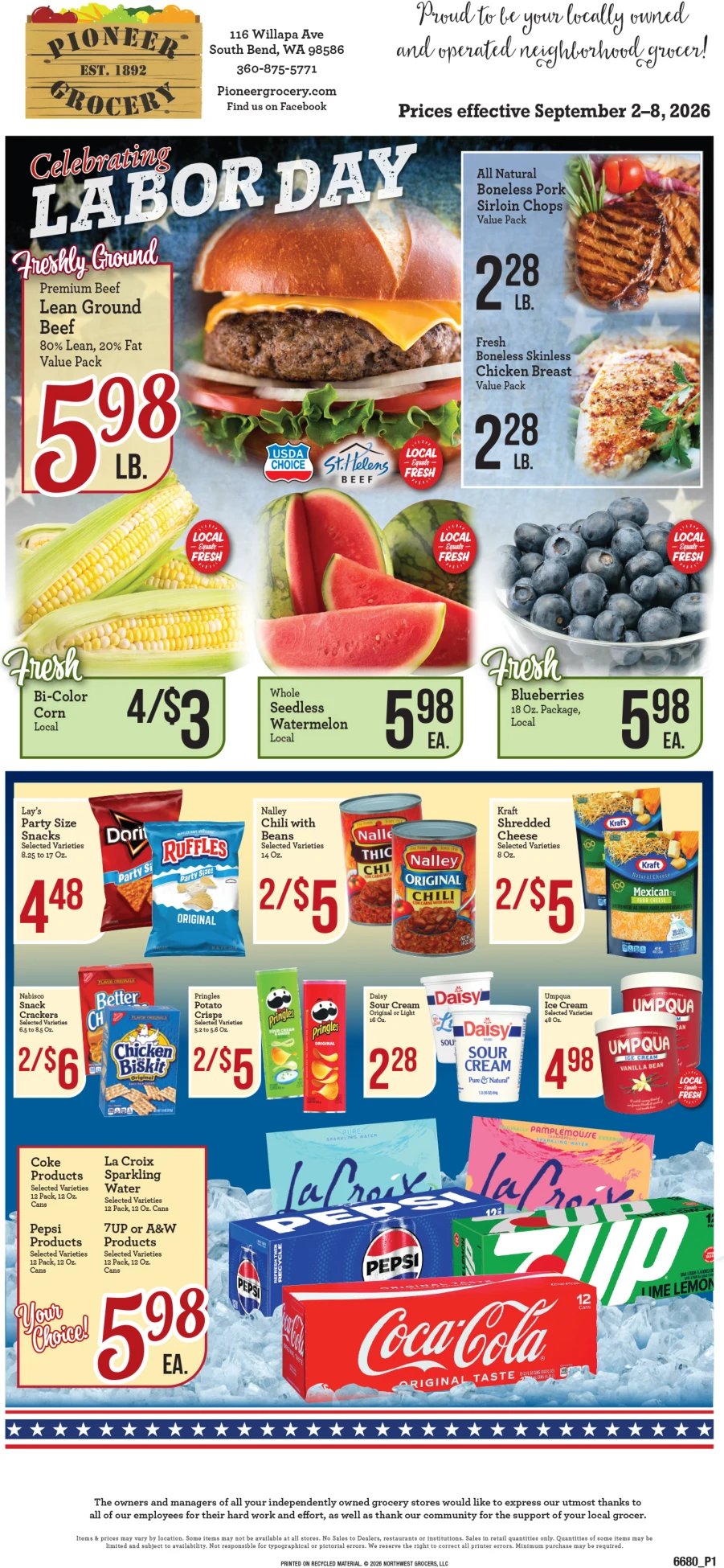 Pioneer Grocery Pioneer Grocery Weekly Ad - Page 1