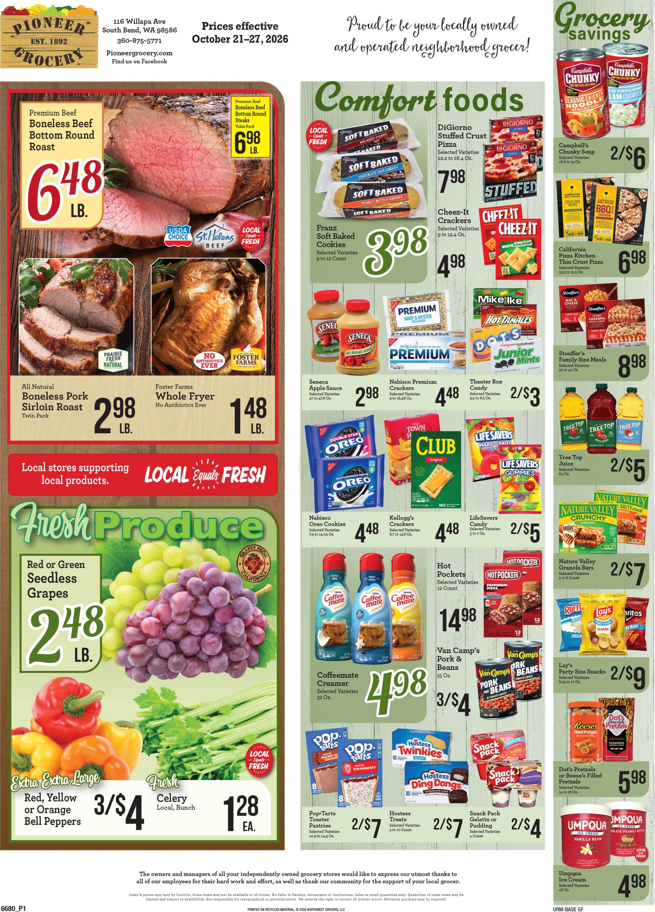 Pioneer Grocery Pioneer Grocery Weekly Ad - Page 1