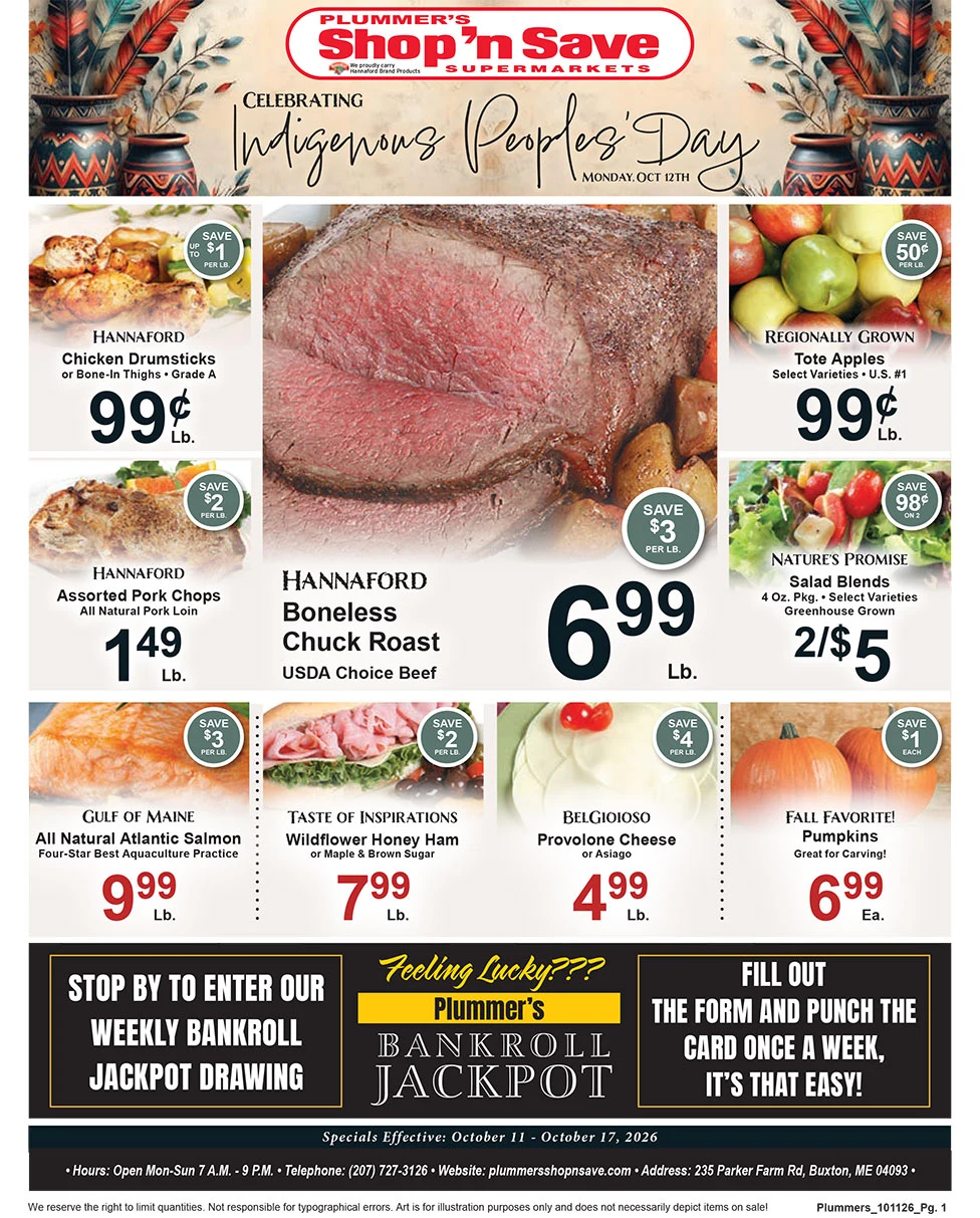 Plummer's Shop 'n Save Weekly Sales Flyer - Page 1