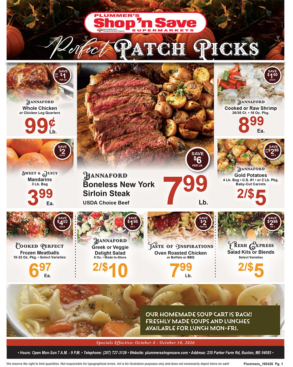 Plummer's Shop 'n Save Weekly Sales Flyer - Page 1