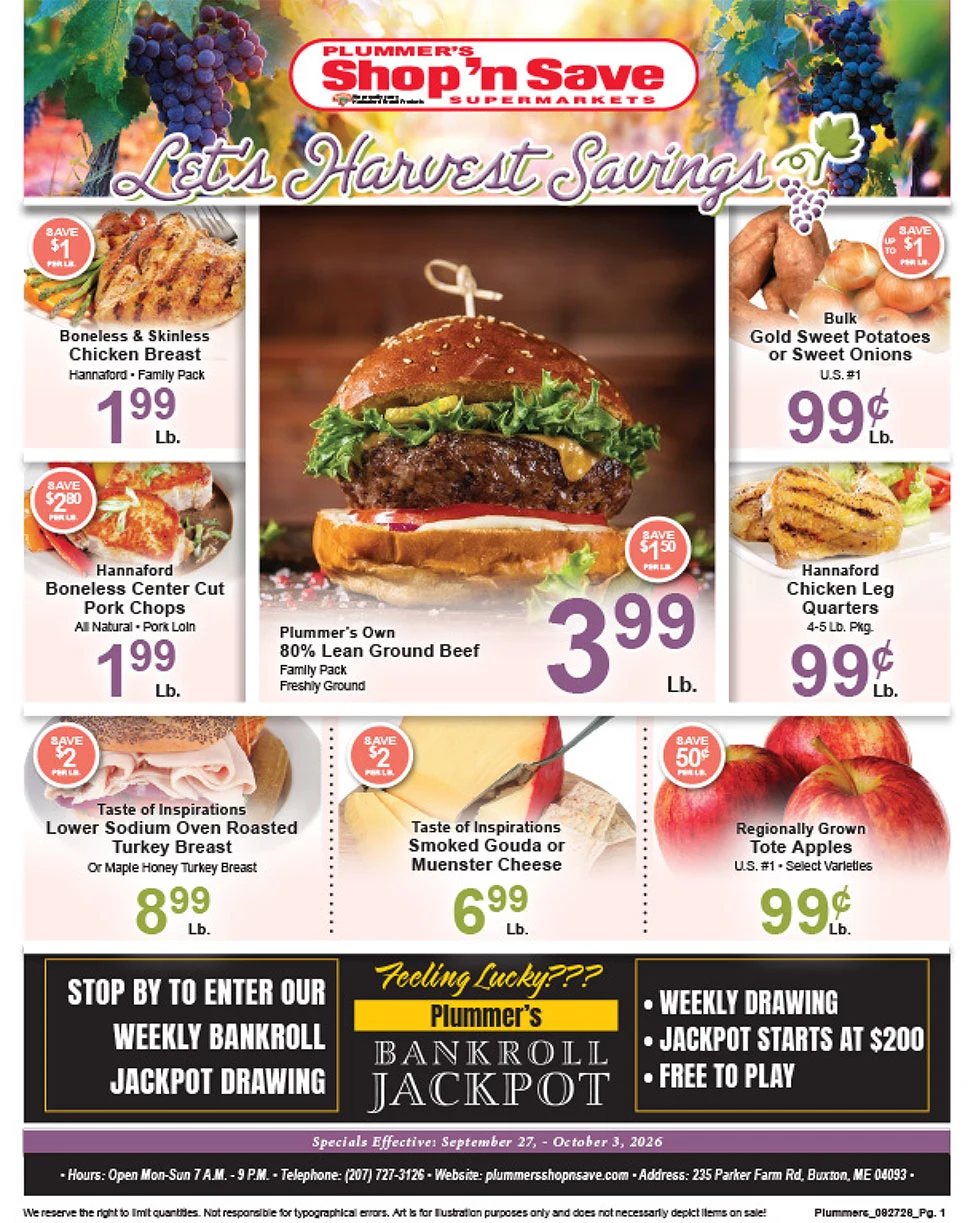 Plummer's Shop 'n Save Weekly Sales Flyer - Page 1