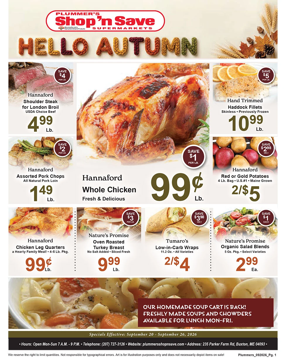 Plummer's Shop 'n Save Weekly Sales Flyer - Page 1