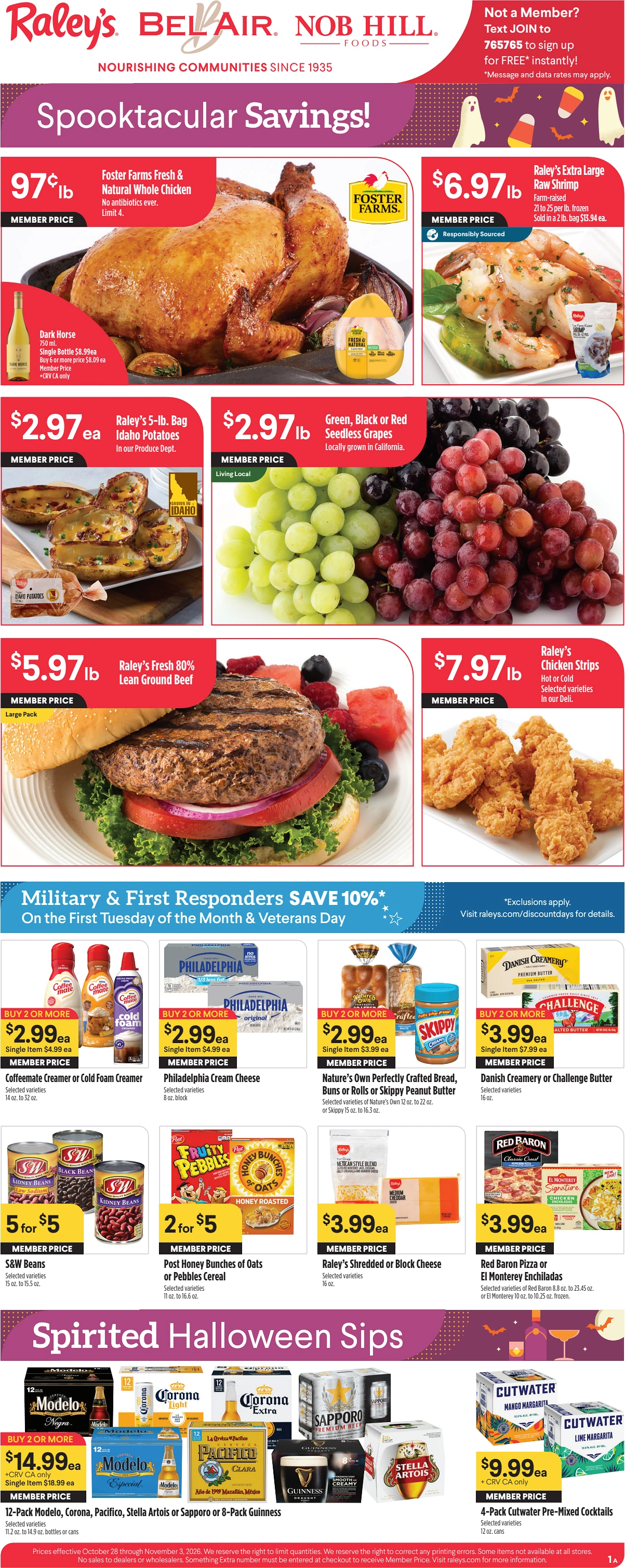 Raleys Raley's Weekly Ad 10/28 - 11/3 - Page 1