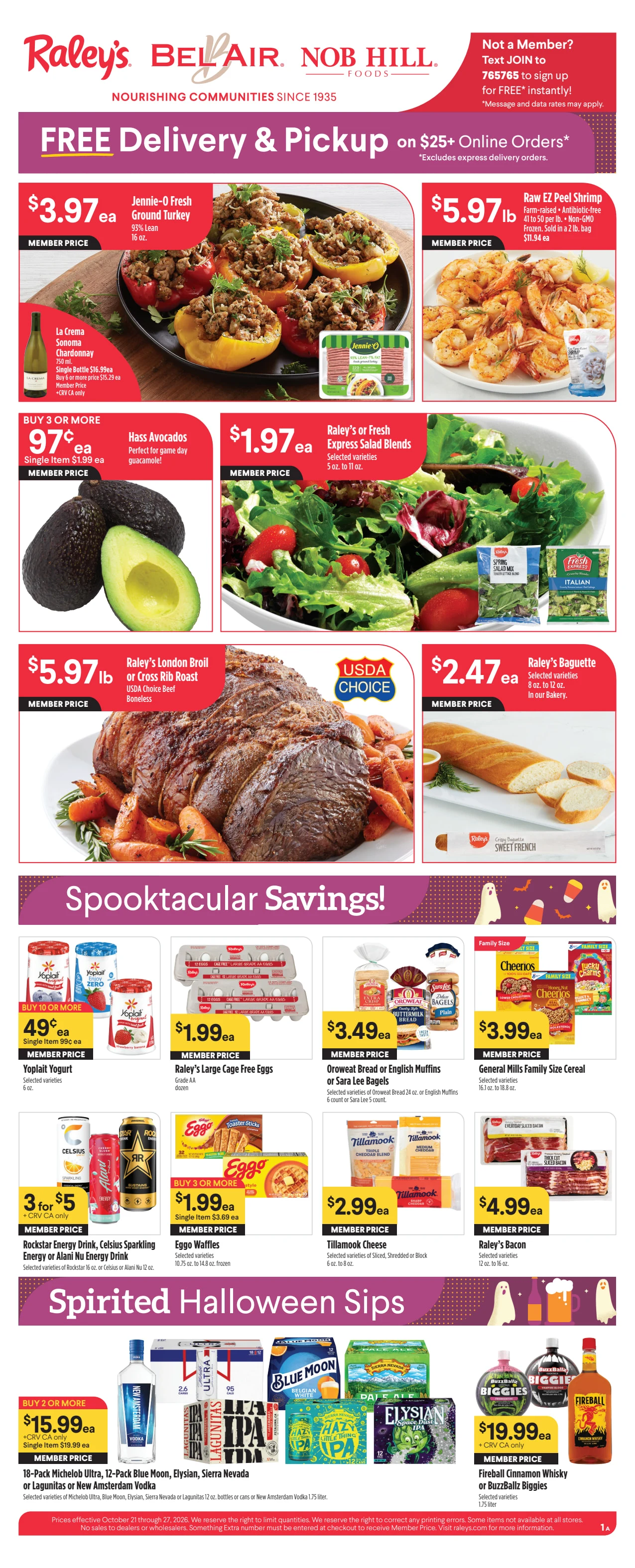 Raleys Raley's Weekly Ad 10/21 - 10/27 - Page 1