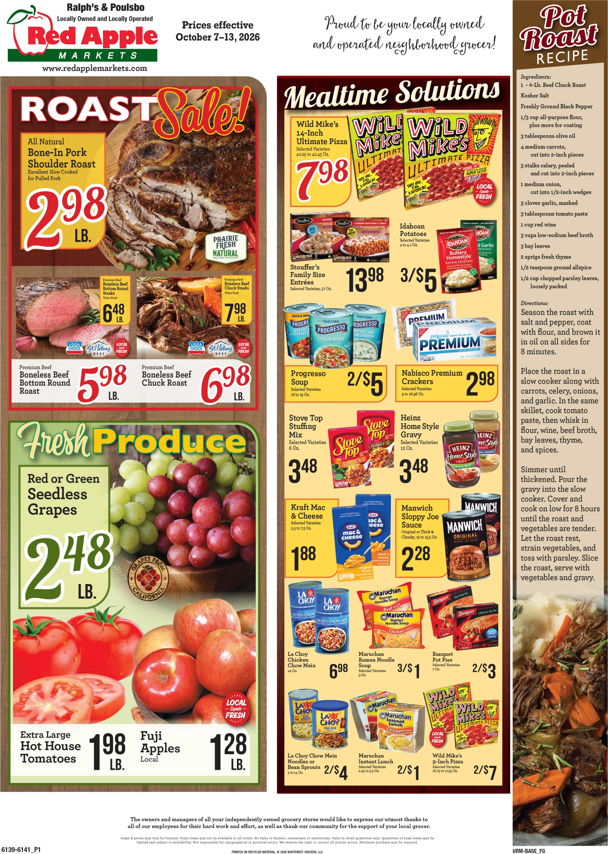 Red Apple Market Ralph & Poul Red Apple Market Weekly Ad (Ralph & Poulsbo) - Page 1