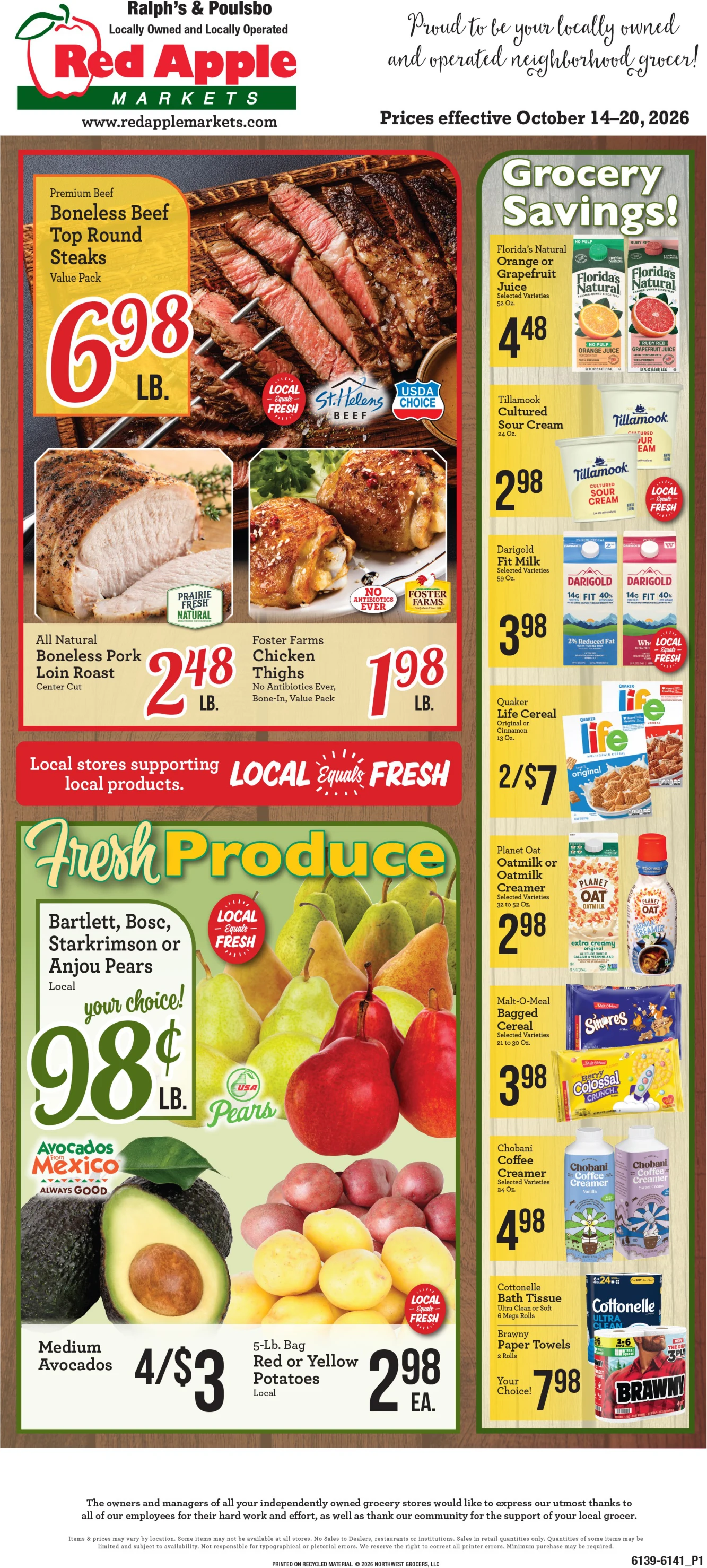 Red Apple Market Ralph & Poul Red Apple Market Weekly Ad (Ralph & Poulsbo) - Page 1