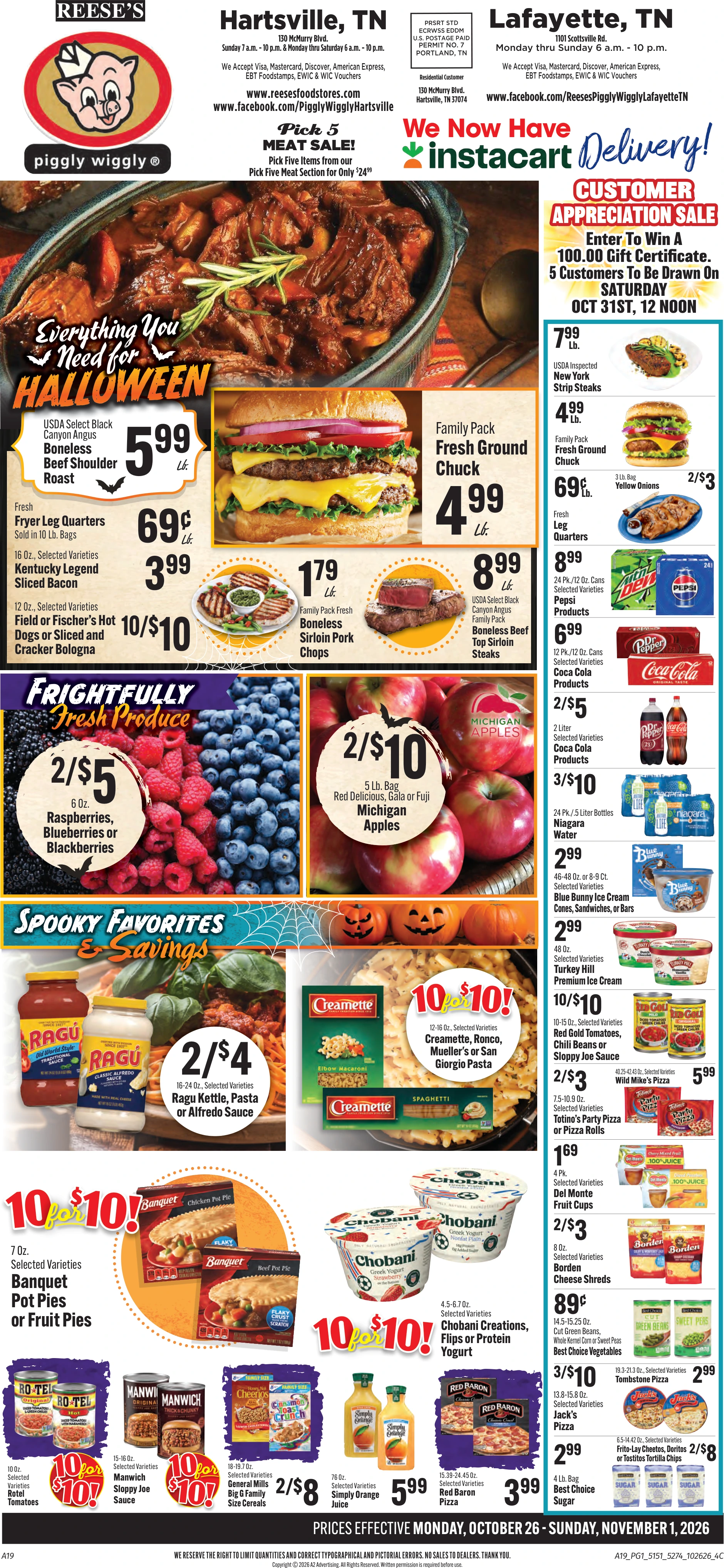 Reese's Food Store Piggly Wiggly Weekly Ad - Page 1