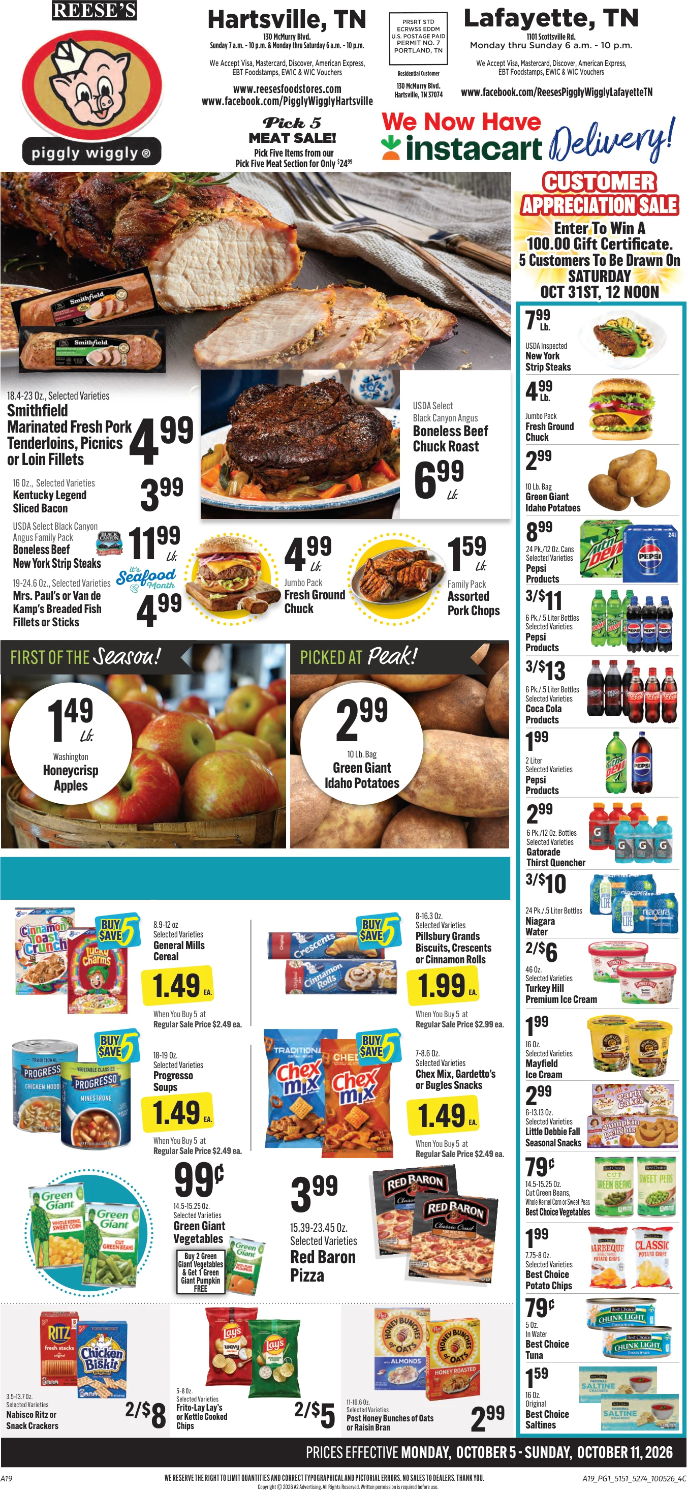 Reese's Food Store Piggly Wiggly Weekly Ad - Page 1