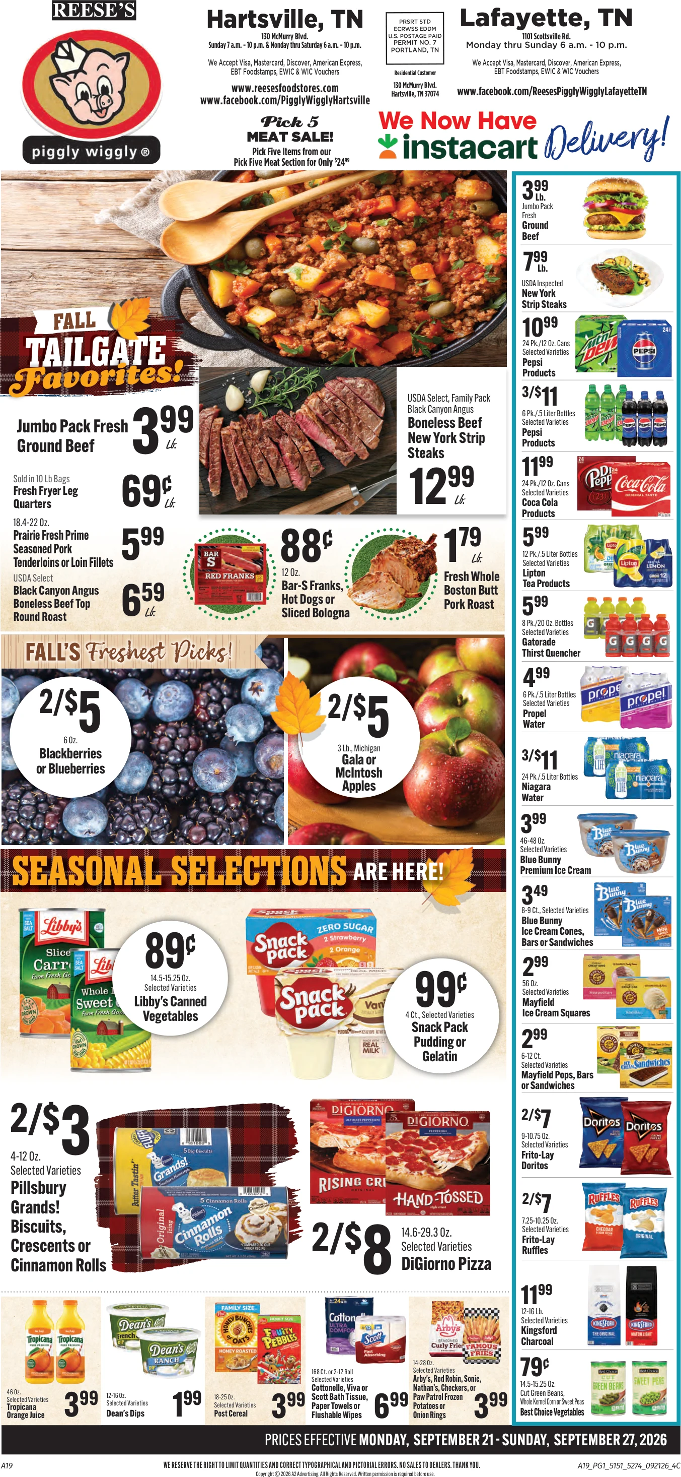 Reeses Food Stores Weekly Ad - Page 1