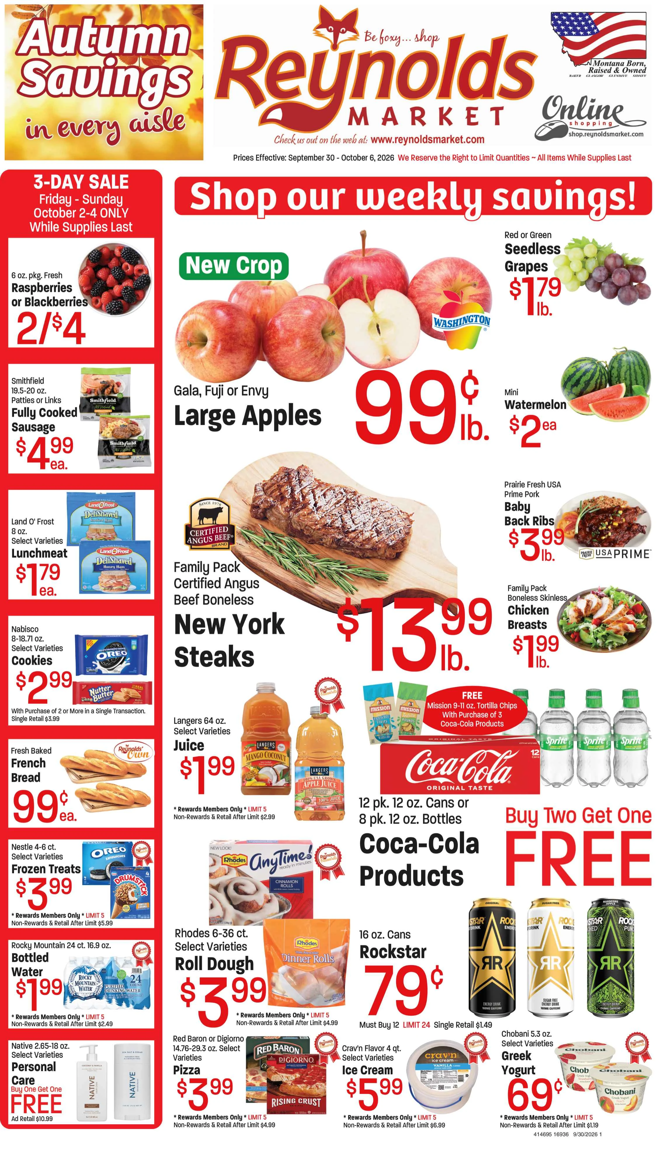 Reynolds Market Glendive Sept 30-Oct 6th, 2026, Reynolds Market Stores - Page 1