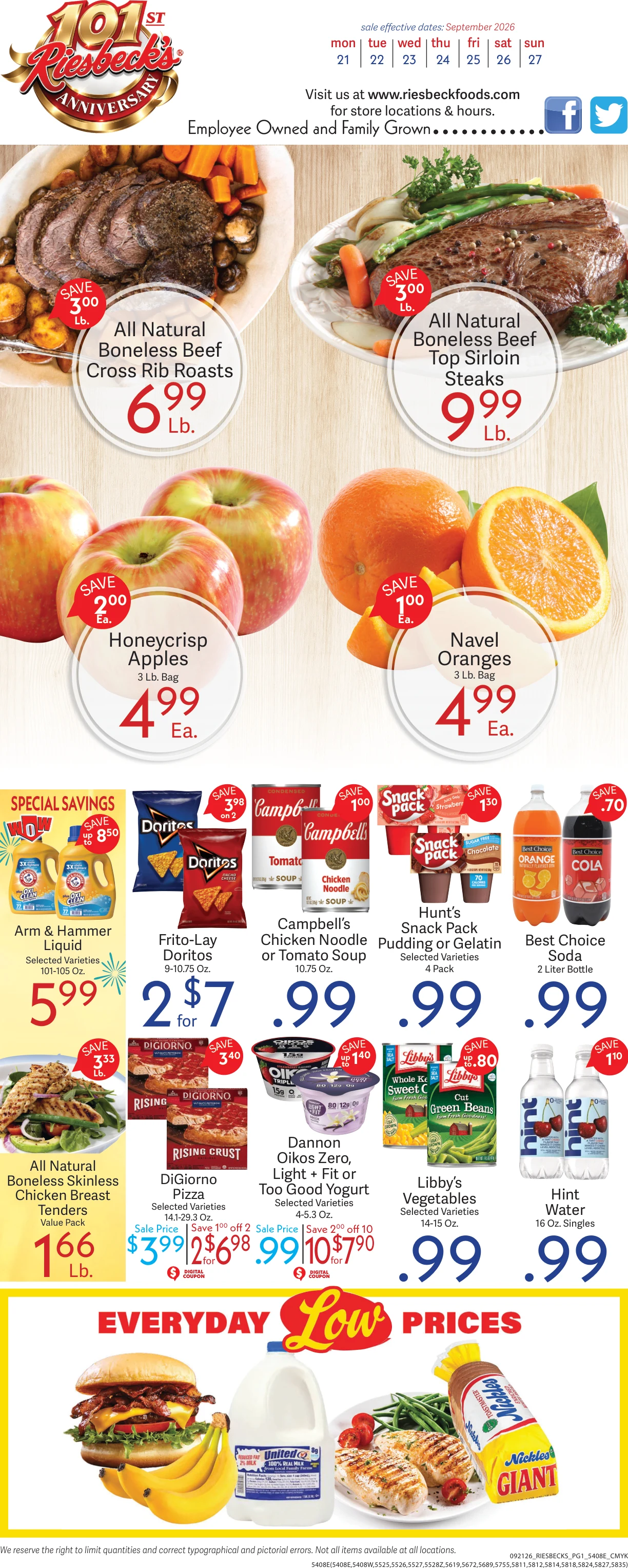Riesbeck's Food Markets Preview of Weekly Ad 09/21 to 09/27 - Page 1