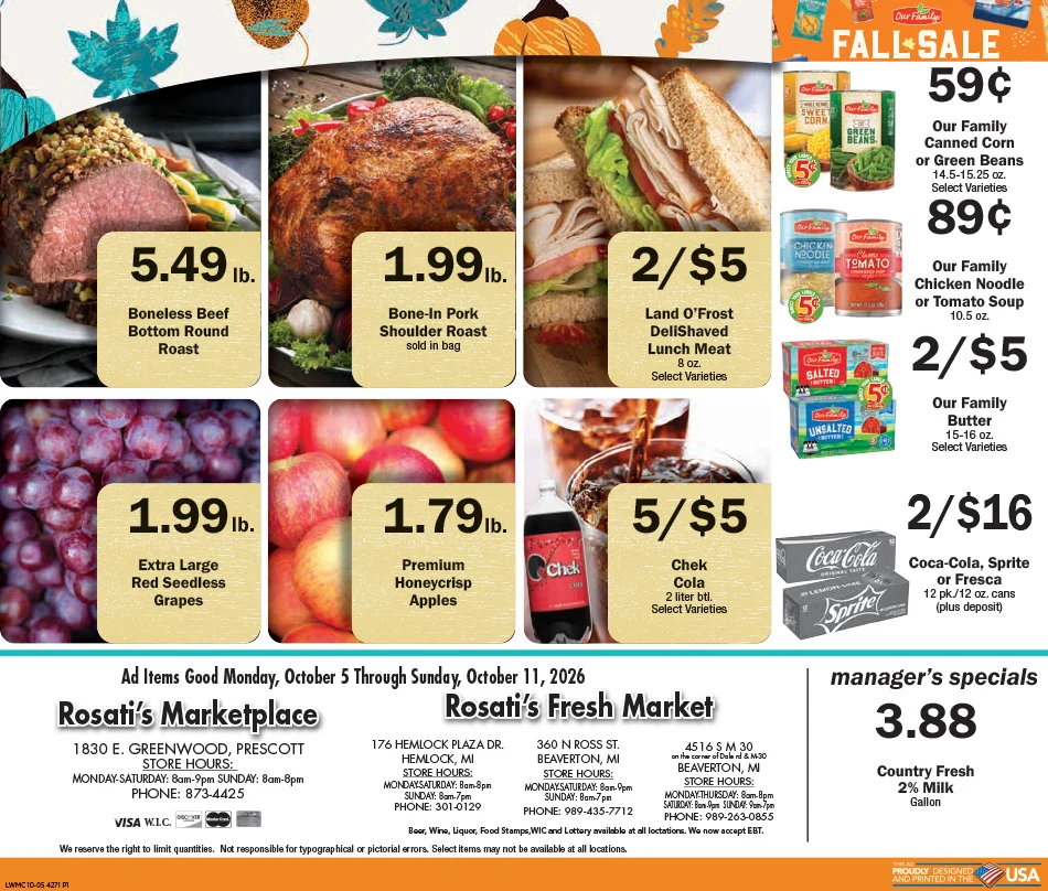 Rosati's Marketplace Rosati's Marketplace Ad - Page 1