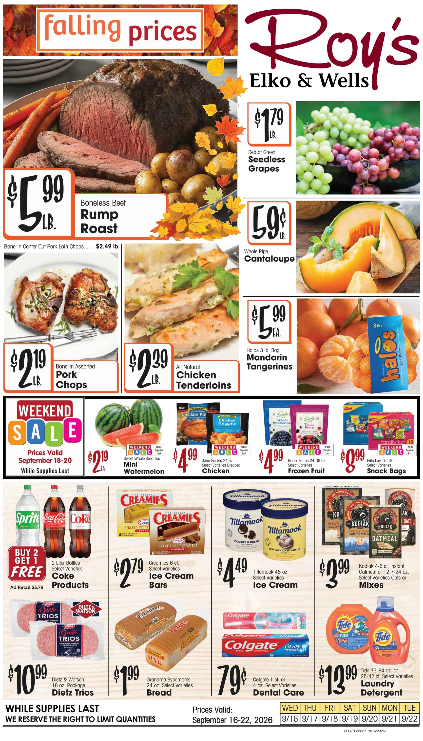 Roy's Fresh Meat and Produce September 16, 2026 - Page 1