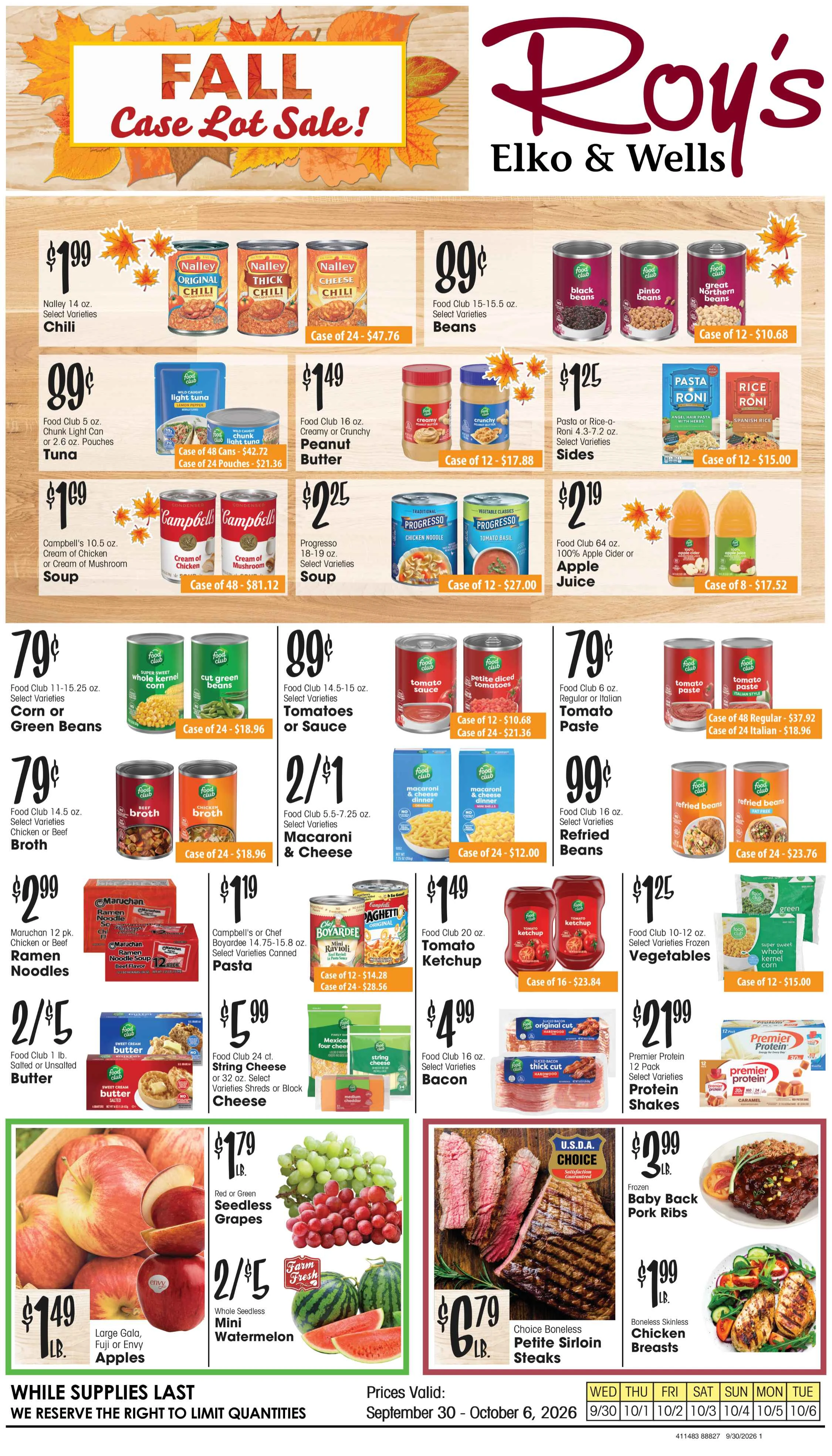 Roy's Fresh Meat and Produce September 30, 2026 - Page 1