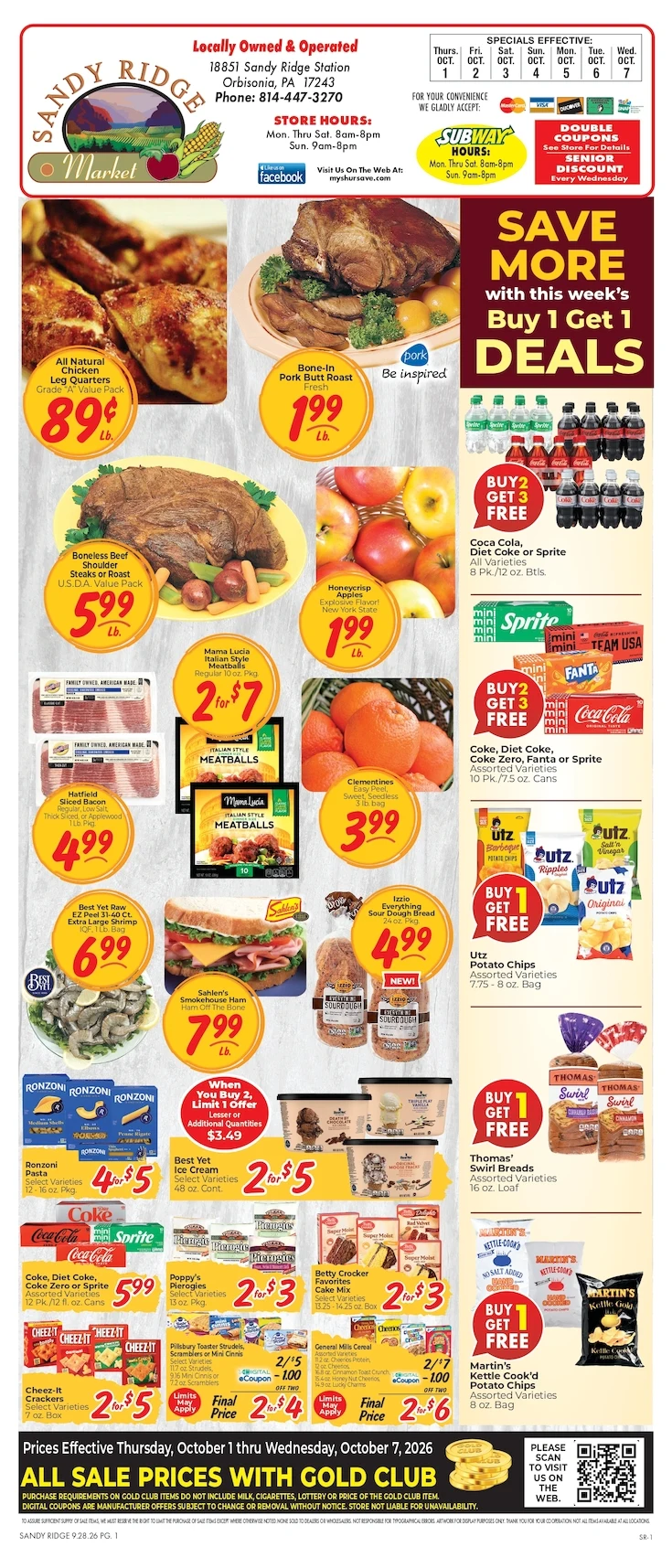 Sandy Ridge Market IGA Weekly Ad - Page 1