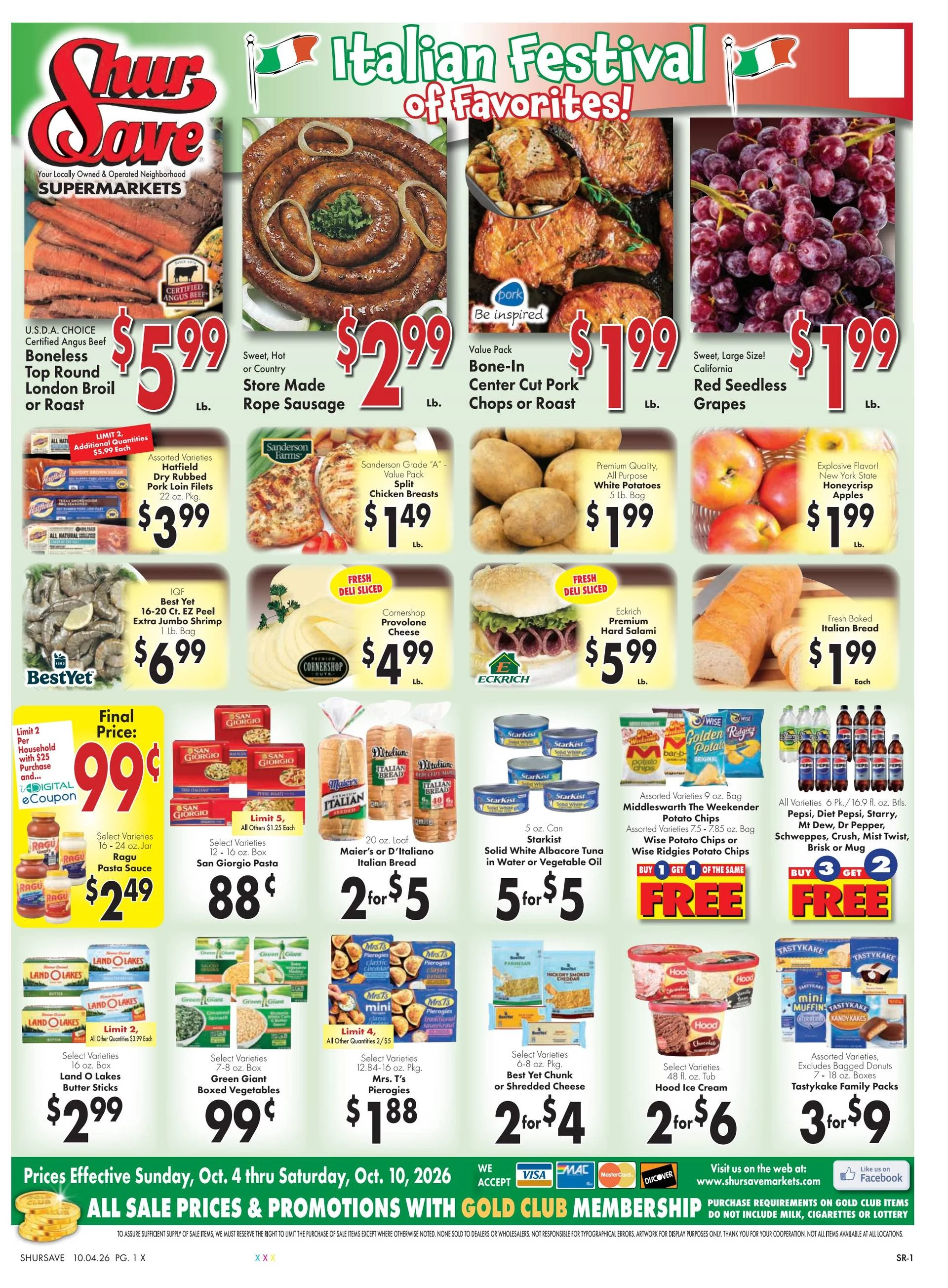 Schiel's Family Market Weekly Ad 10/4/2026 - 10/10/2026 - Page 1