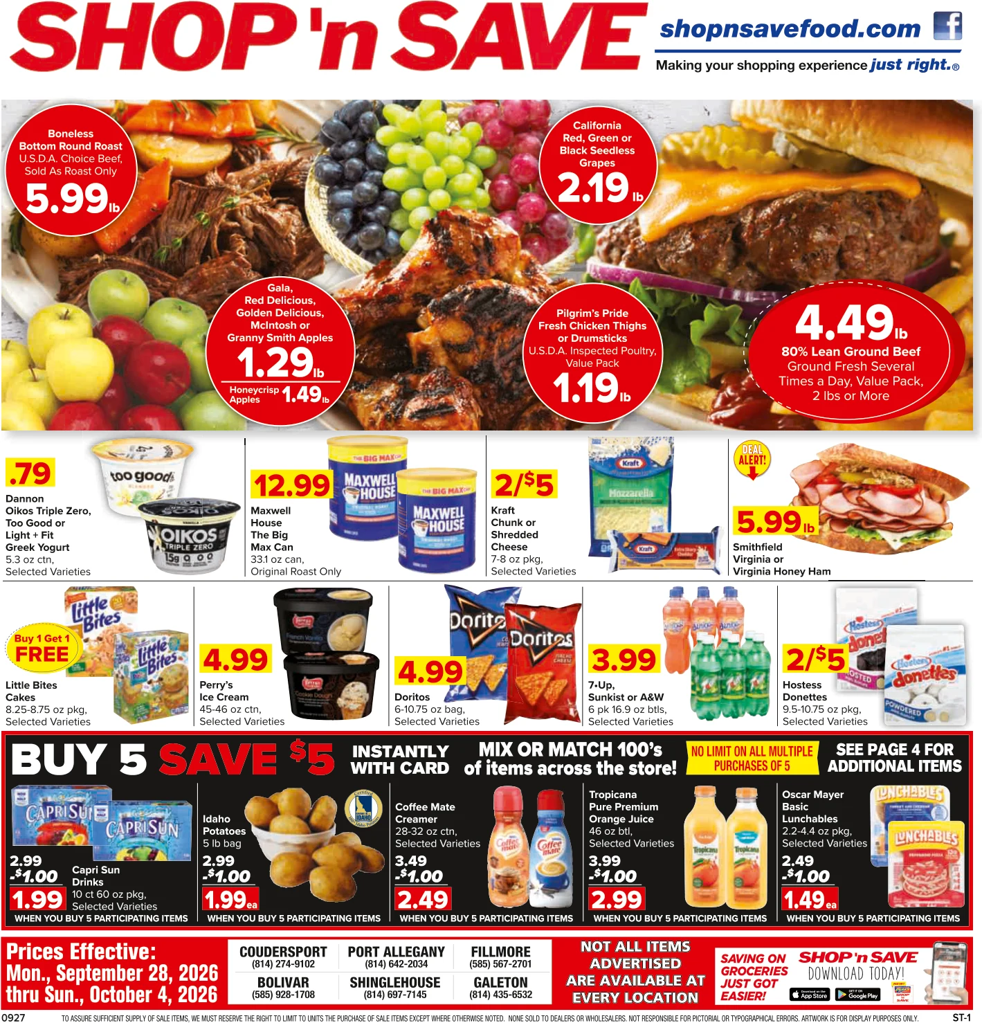 SHOP 'n SAVE - Coudersport / Galeton Group Weekly Specials - Page 1