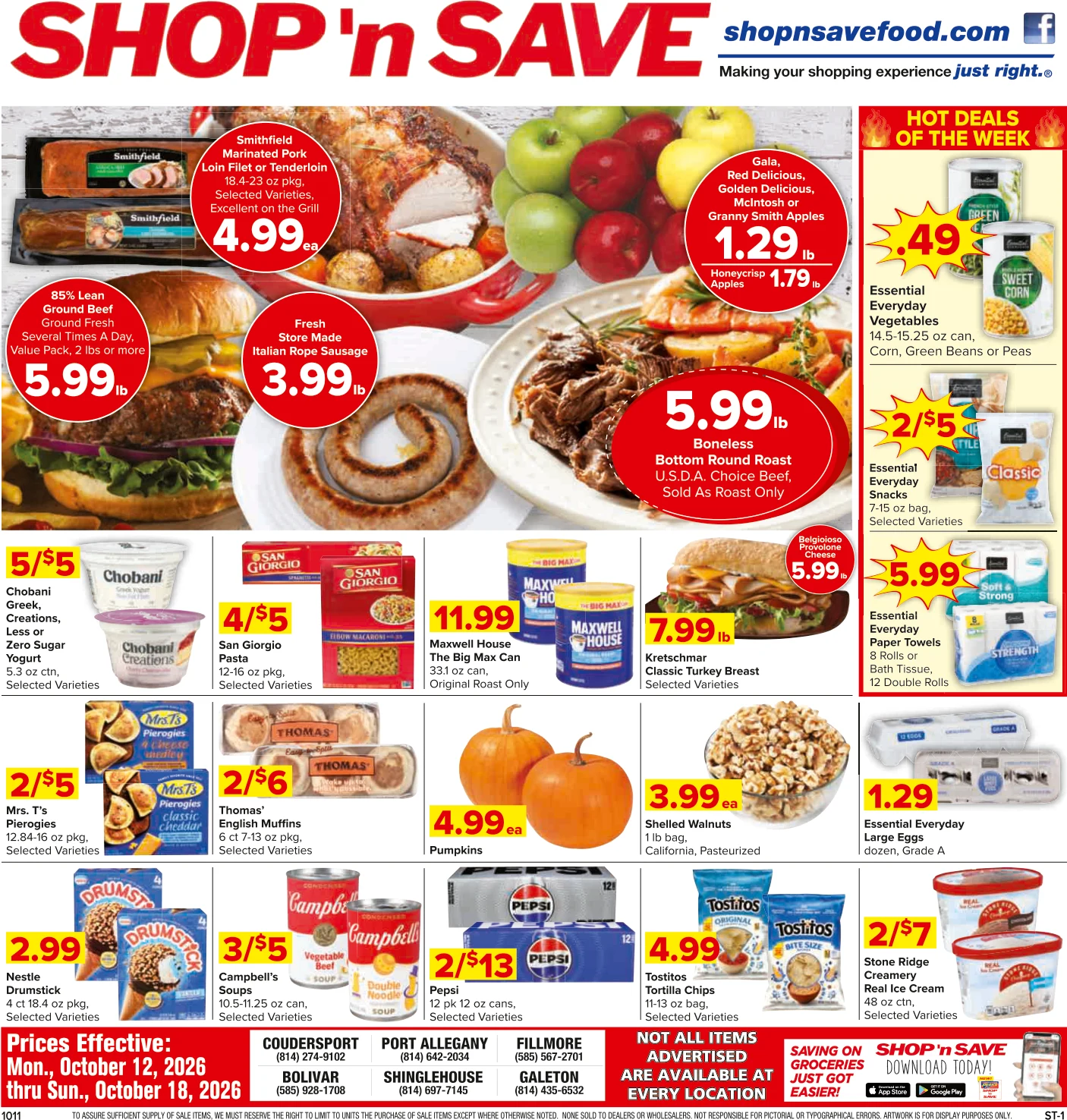 SHOP 'n SAVE - Coudersport / Galeton Group Weekly Specials - Page 1
