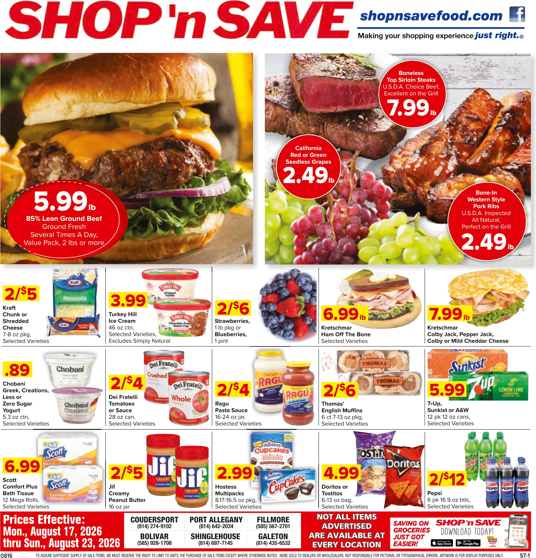 SHOP 'n SAVE - Coudersport / Galeton Group Weekly Specials - Page 1