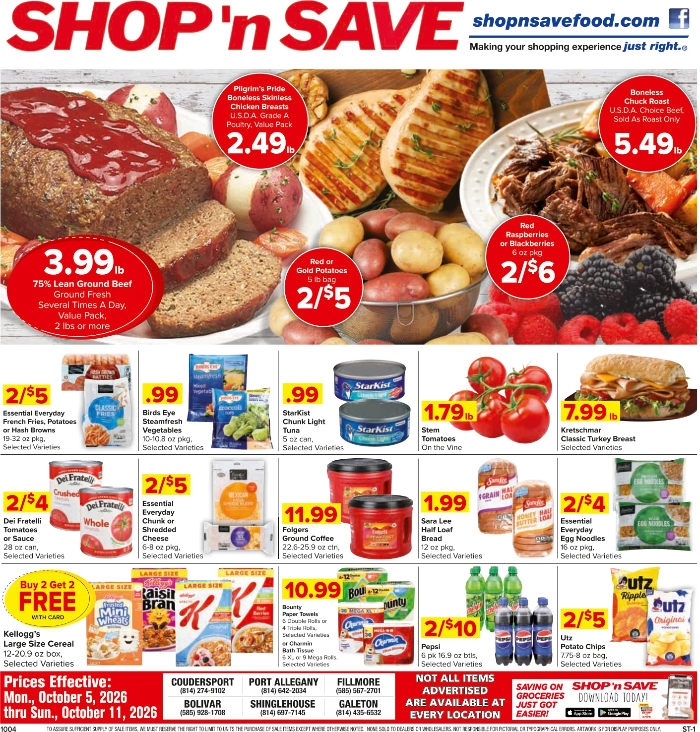 SHOP 'n SAVE - Coudersport / Galeton Group Weekly Specials - Page 1