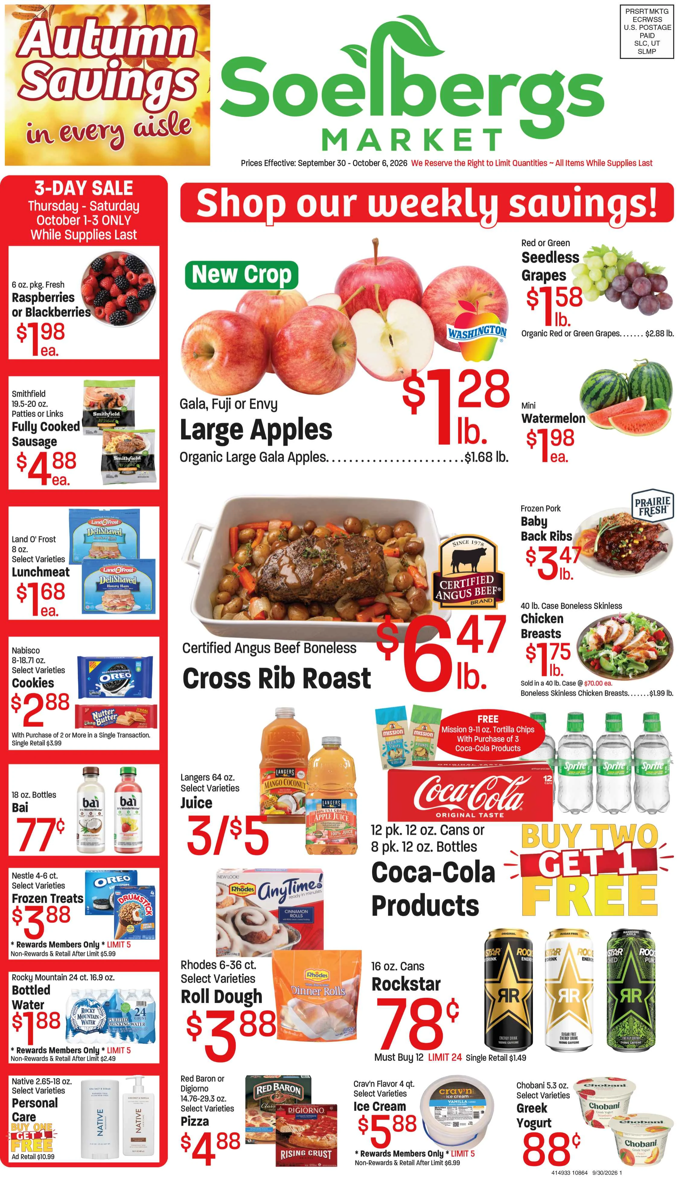 Soelberg's Market Soelbergs Market Ad September 30 - October 6, 2026 - Page 1