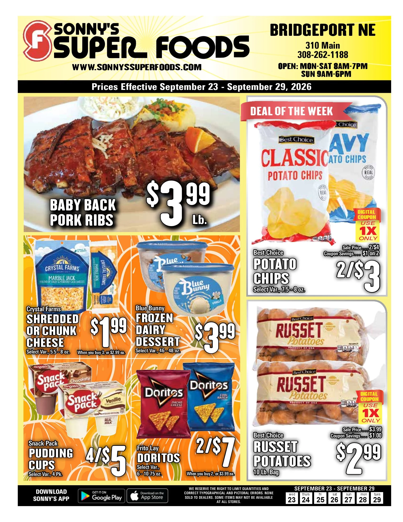 Sonny's Super Foods Follow Us : | Follow Us : Download Our App : Login Register - Page 1