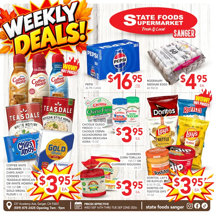 State Foods - Sanger Weekly Ad - Page 1