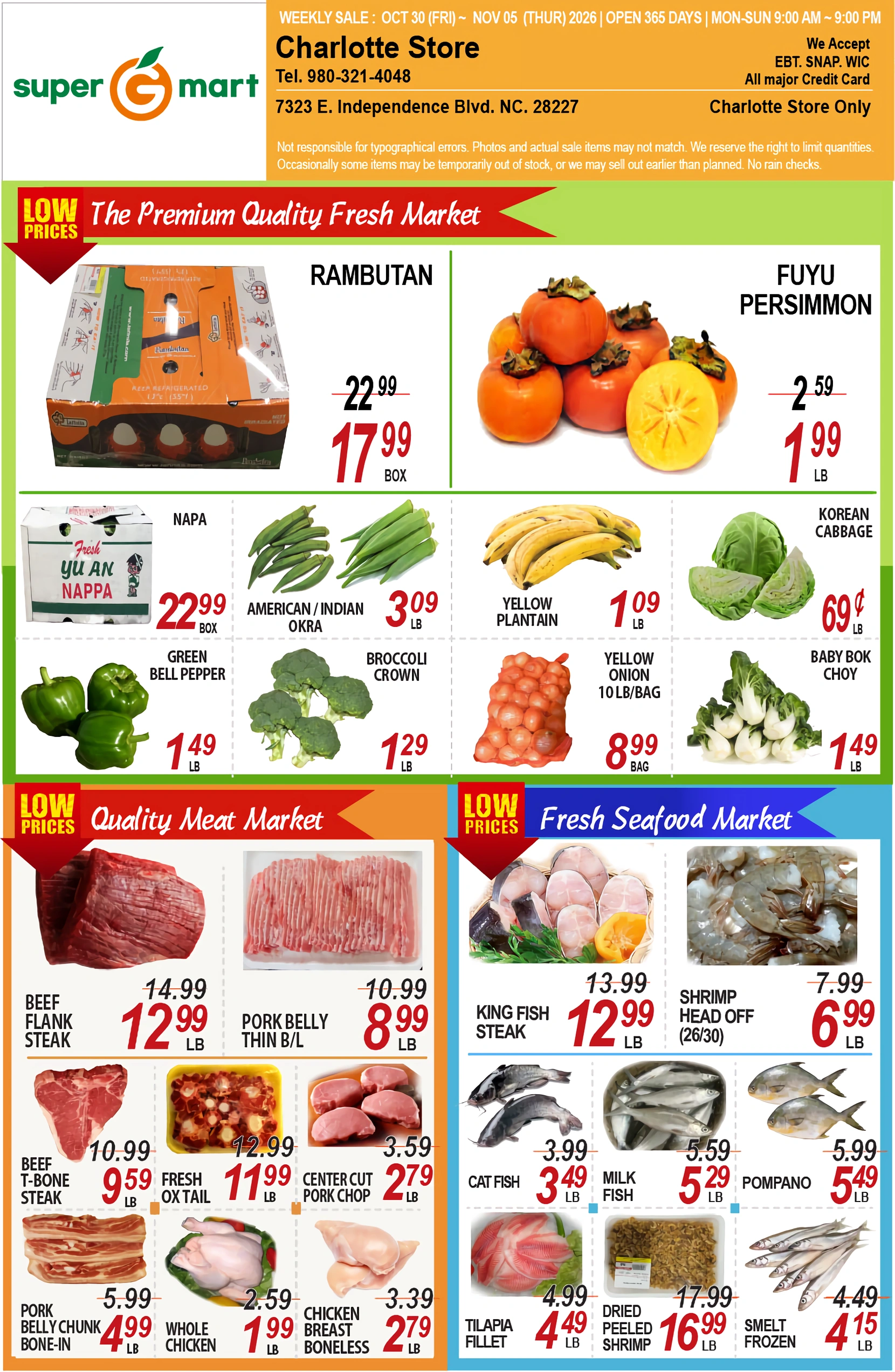 Super G Mart Charlotte Valid: 10/30 ( Fri) - 11/05 ( Thurs) | CHARLOTTE, NC Valid: 10/30 ( Fri) - 11/05 ( Thurs) - Page 1