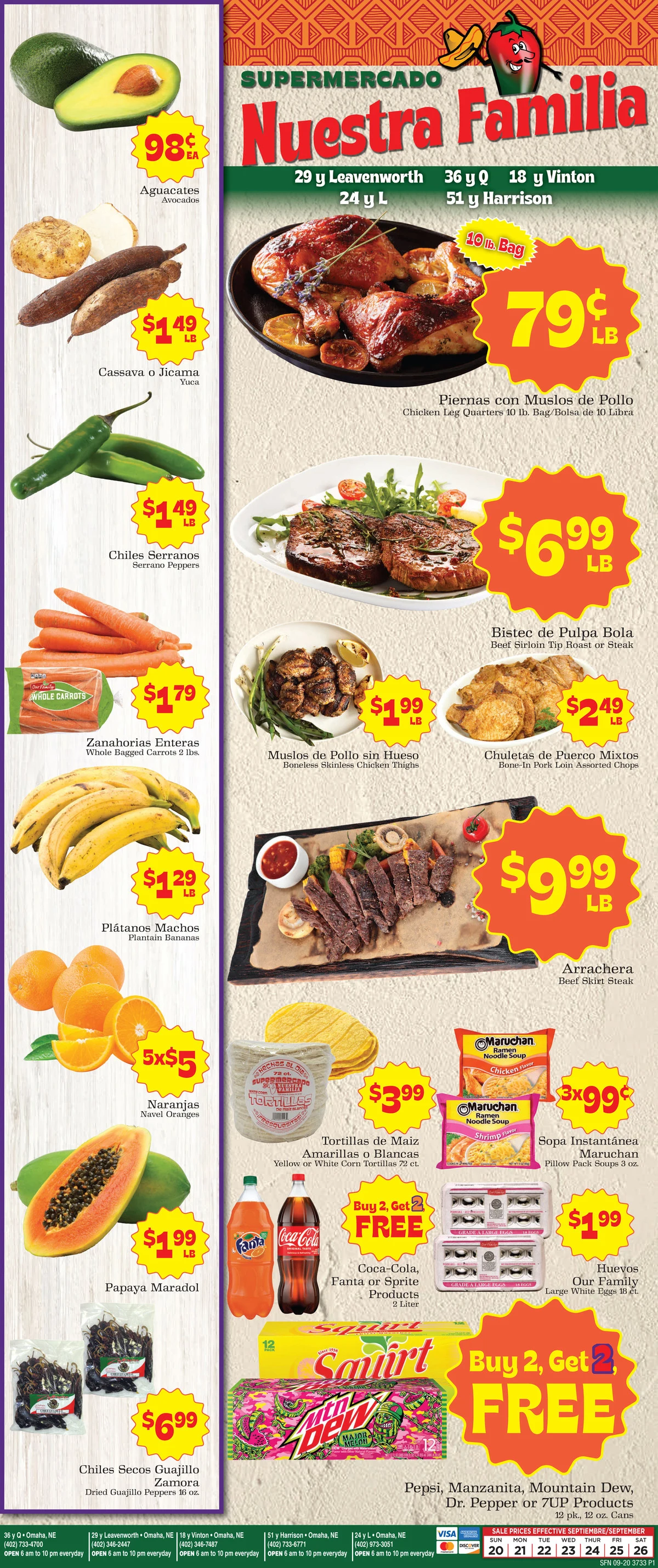 Supermercado Nuestra Familia 9/20 Weekly Ad - Page 1