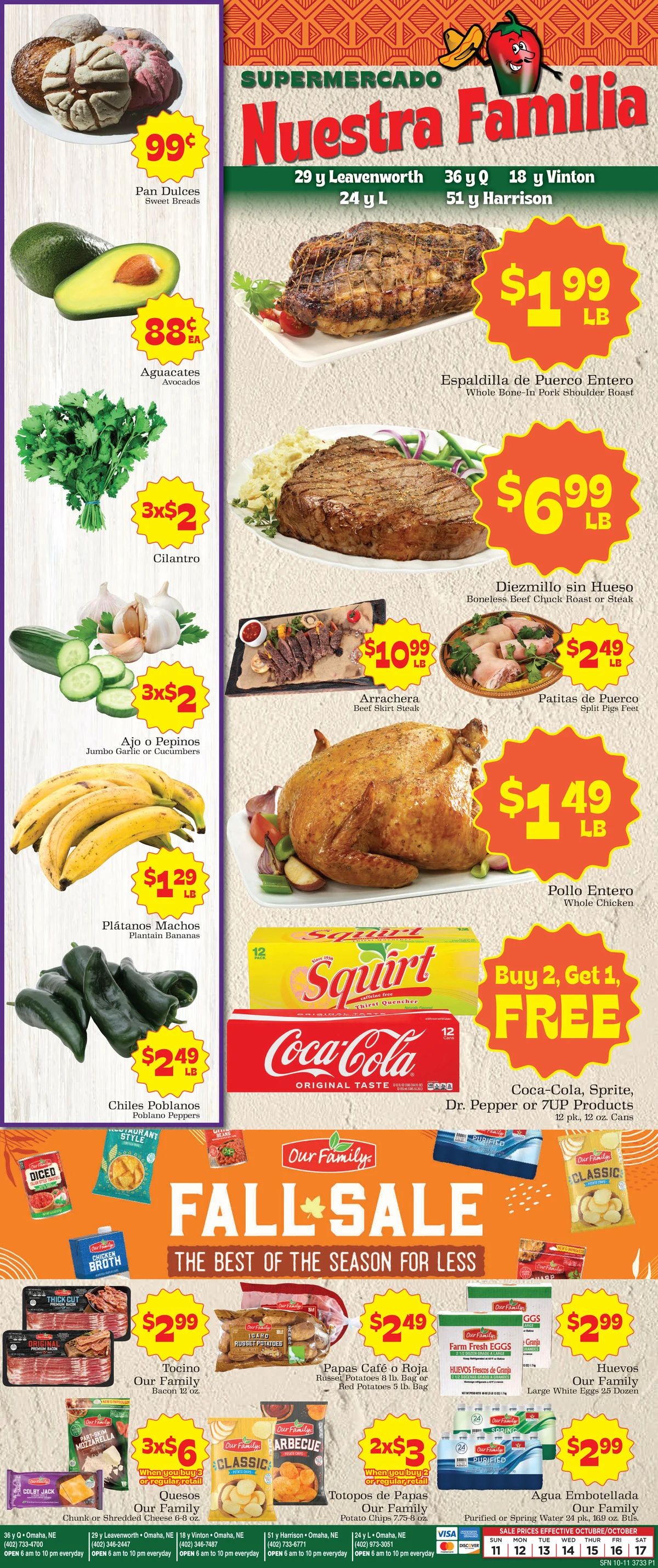 Supermercado Nuestra Familia 10/11 Weekly Ad - Page 1