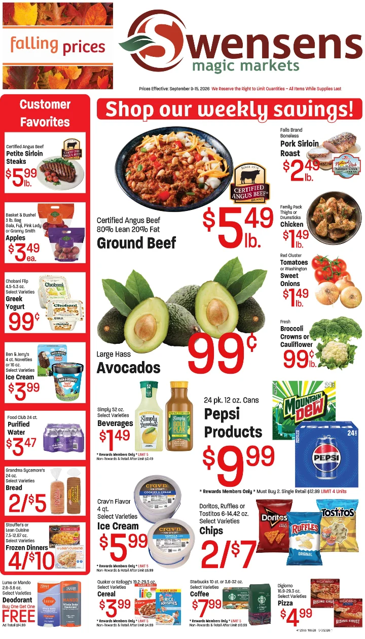 Swensen's Markets Ad--Swensen's Ad Week of 9/9/26 thru 9/15/26 - Page 1